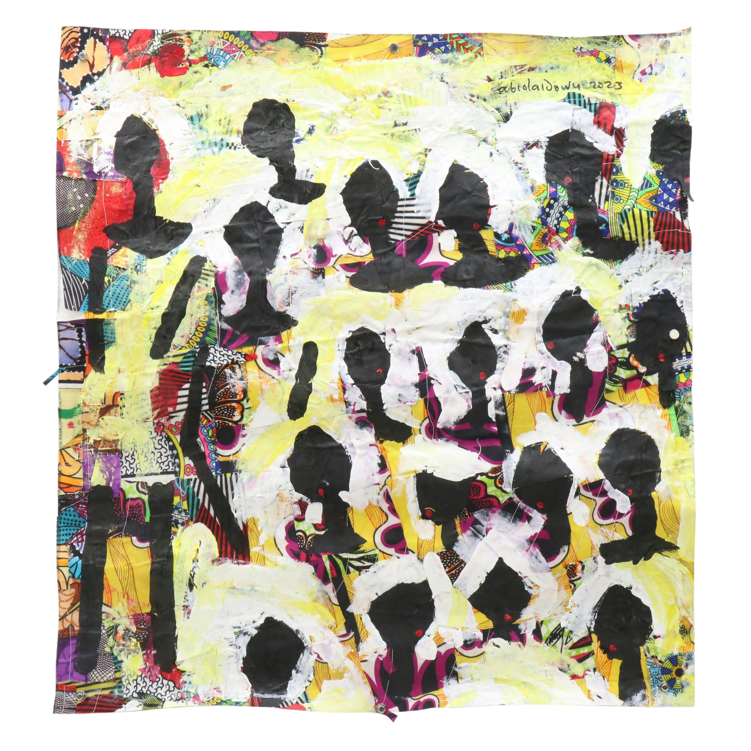 Abiola Idowu Figural Stylized Collage "Summer Festival," 2023