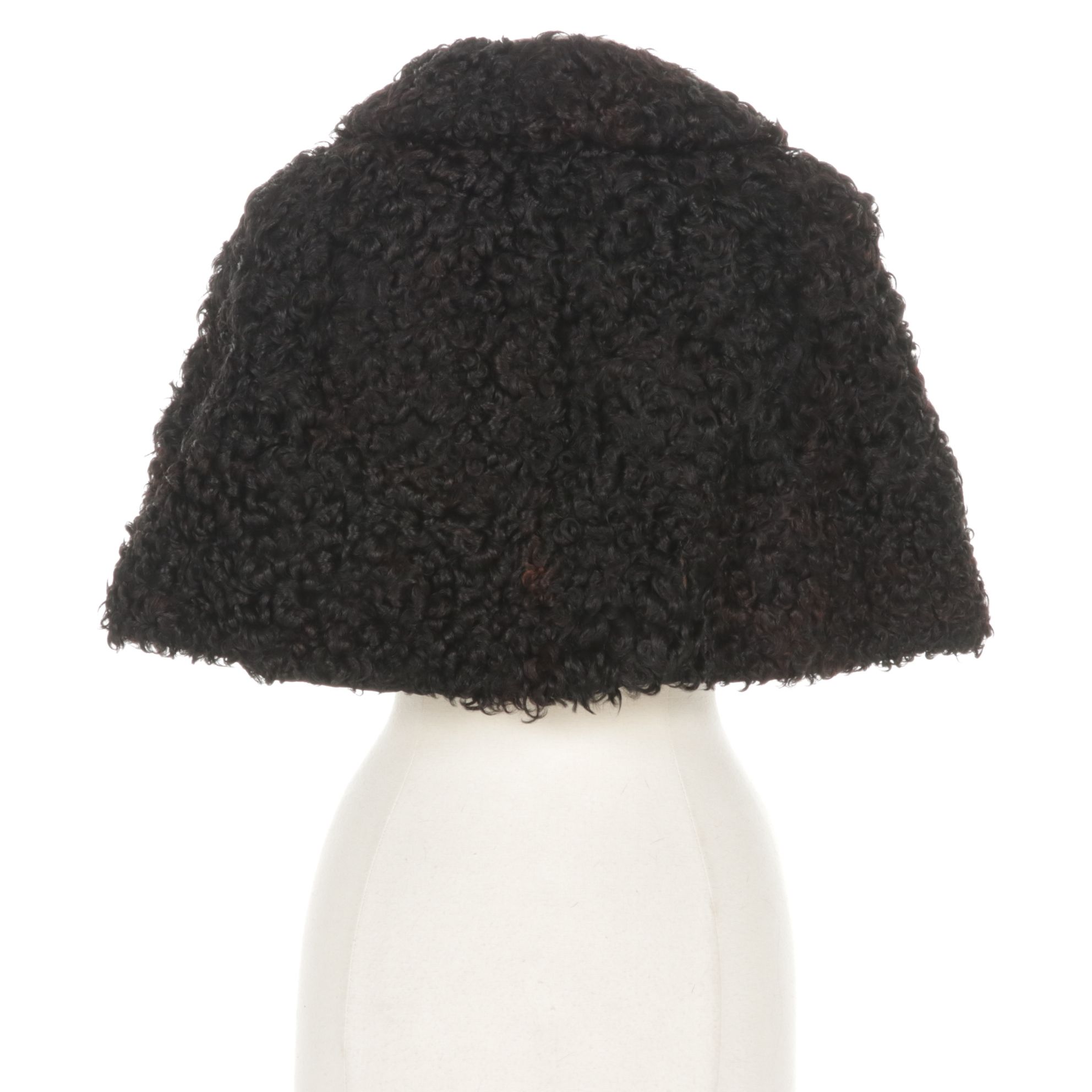 Black Curly Lamb Fur Capelet Stole