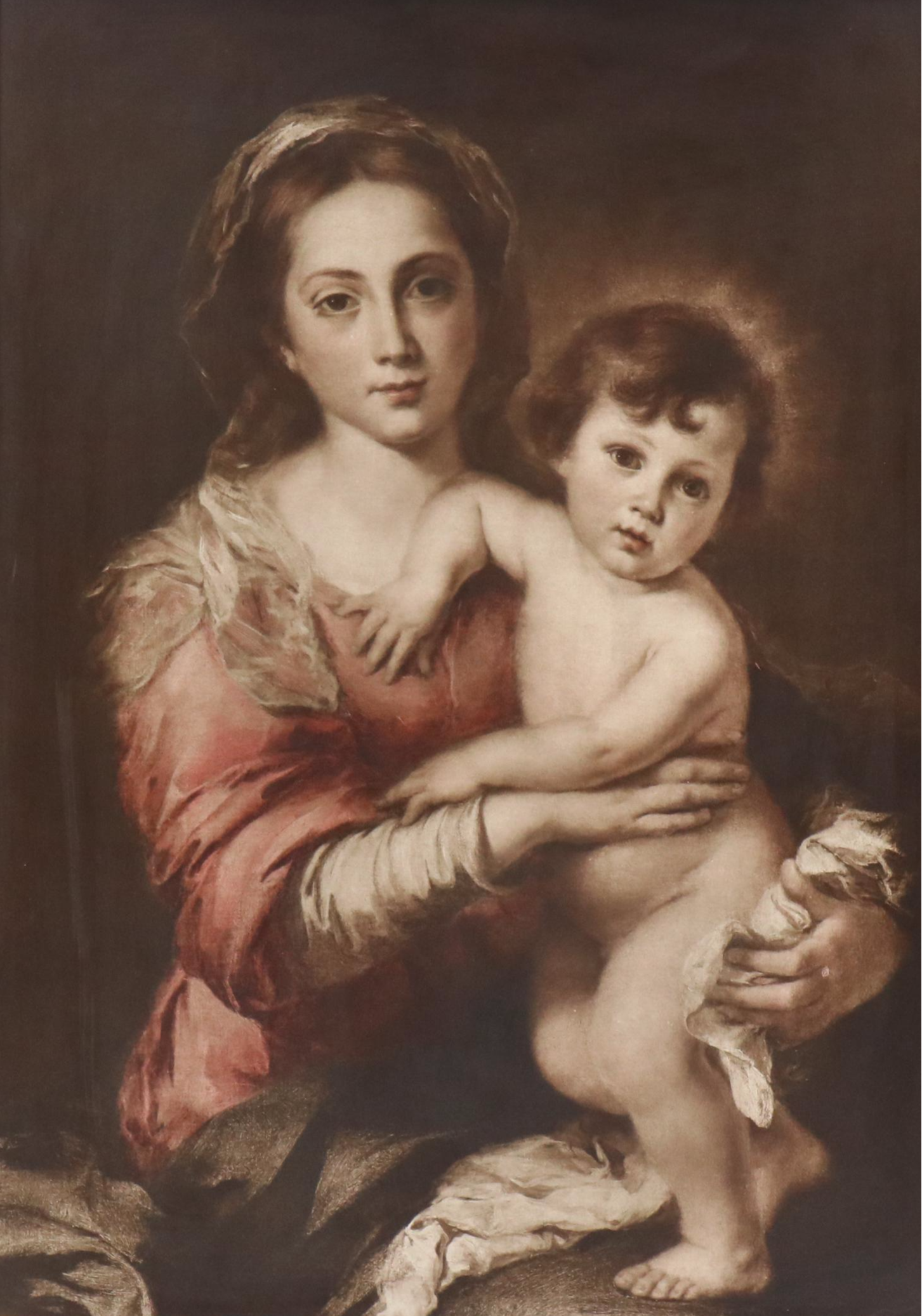 Photogravure "Madonna and Child" After Bartolomé Esteban Murillo