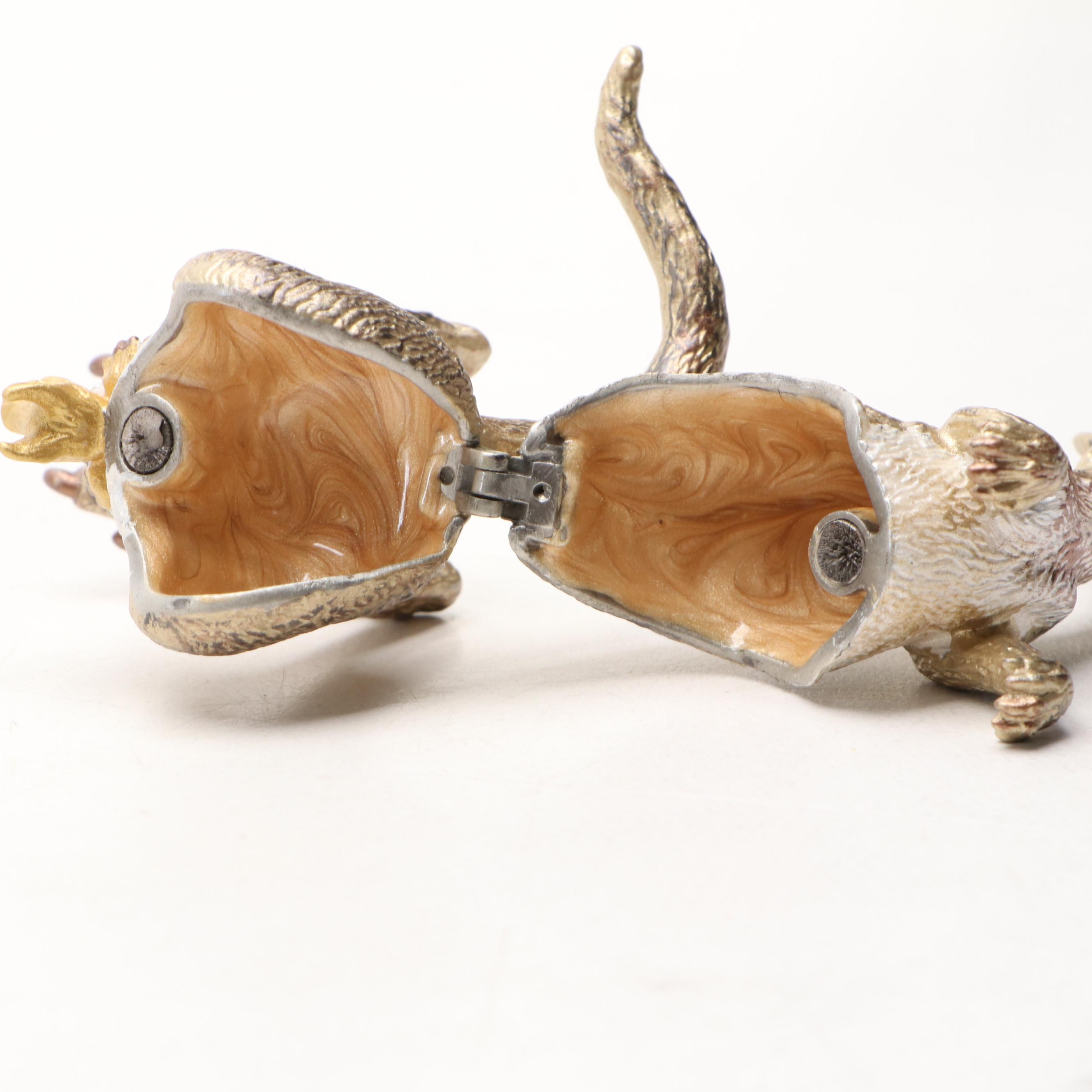 Enamel Koala, Ostrich, and Kangaroo Decorative Boxes