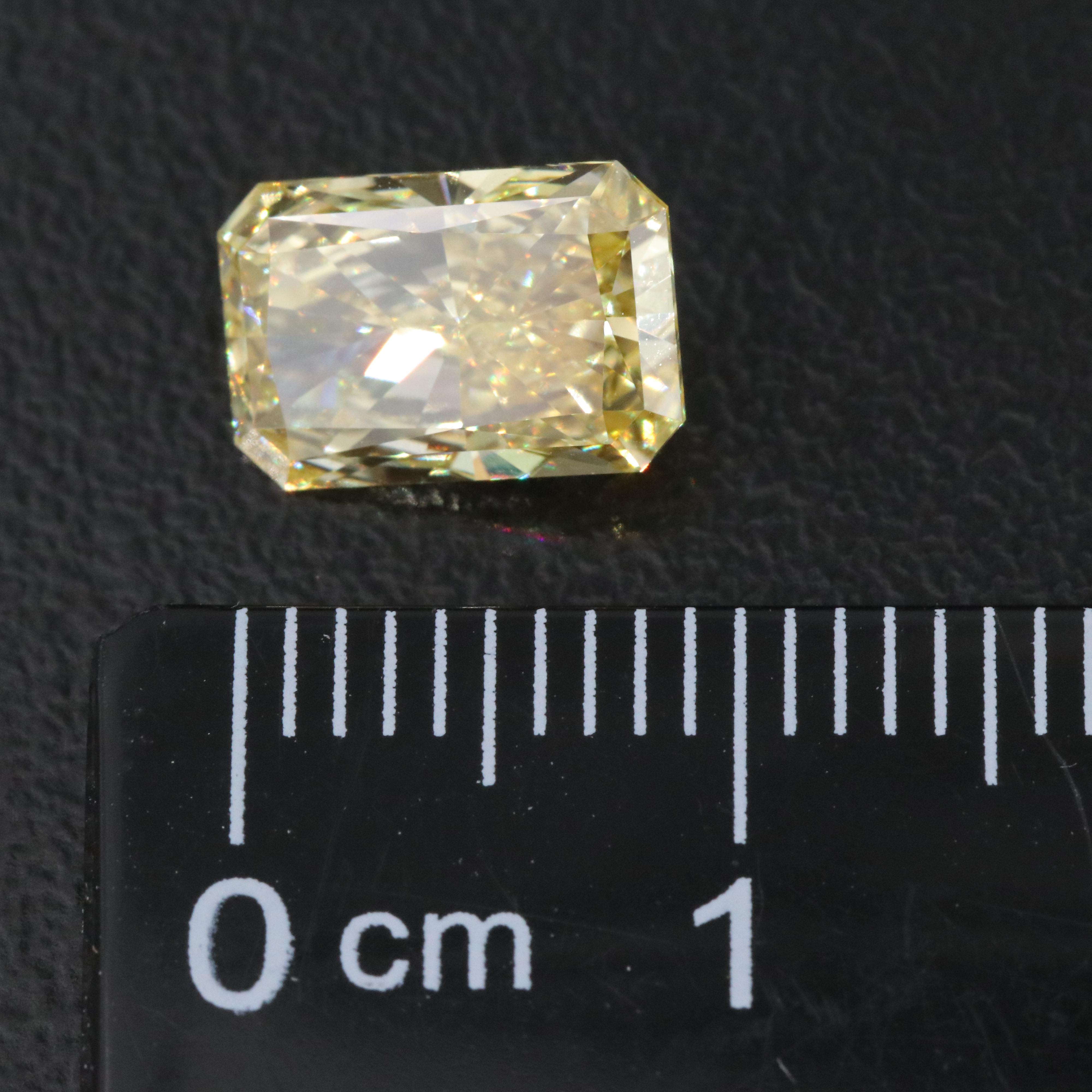 Loose 2.07 CT Lab Grown Fancy Yellow Diamond with IGI Report