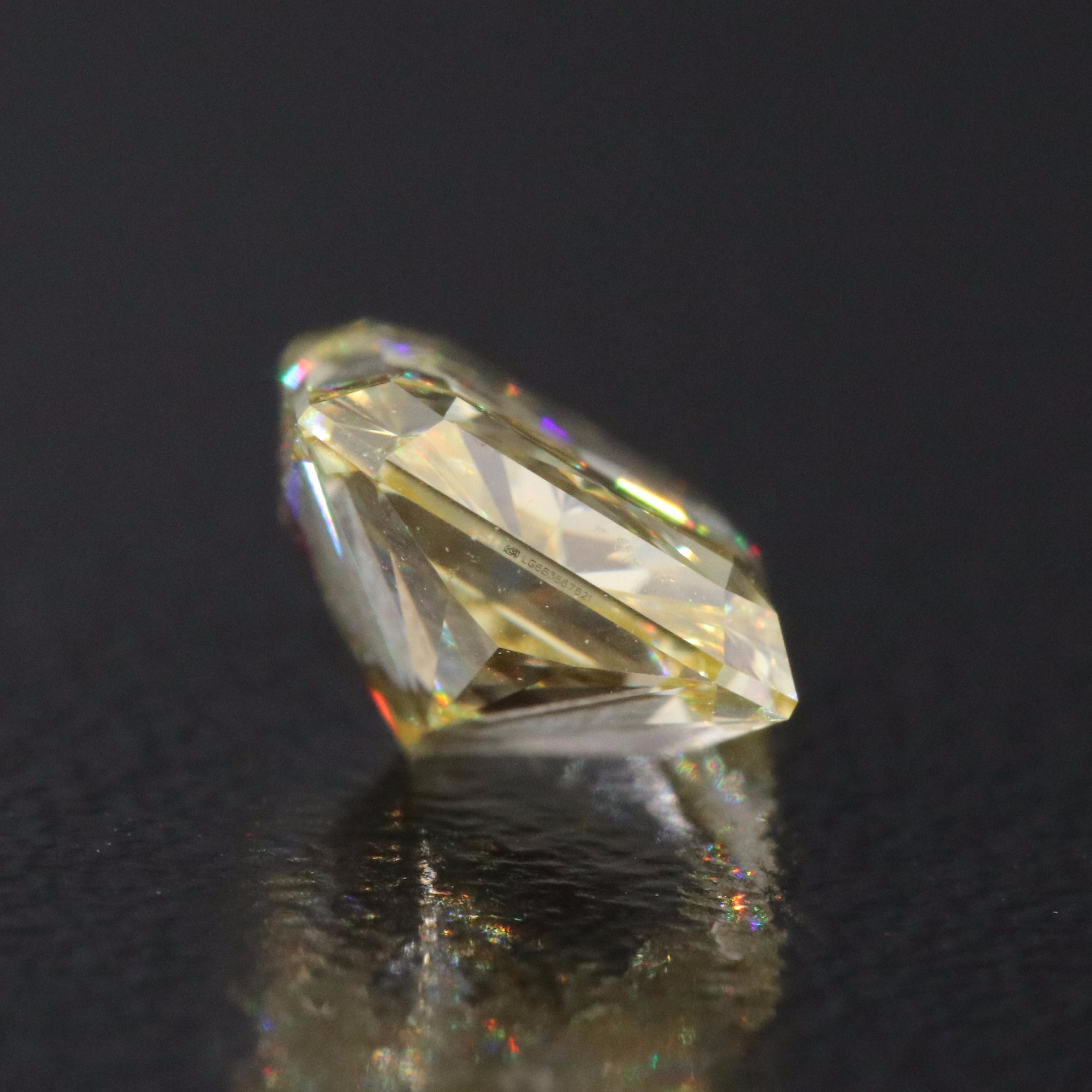 Loose 2.07 CT Lab Grown Fancy Yellow Diamond with IGI Report