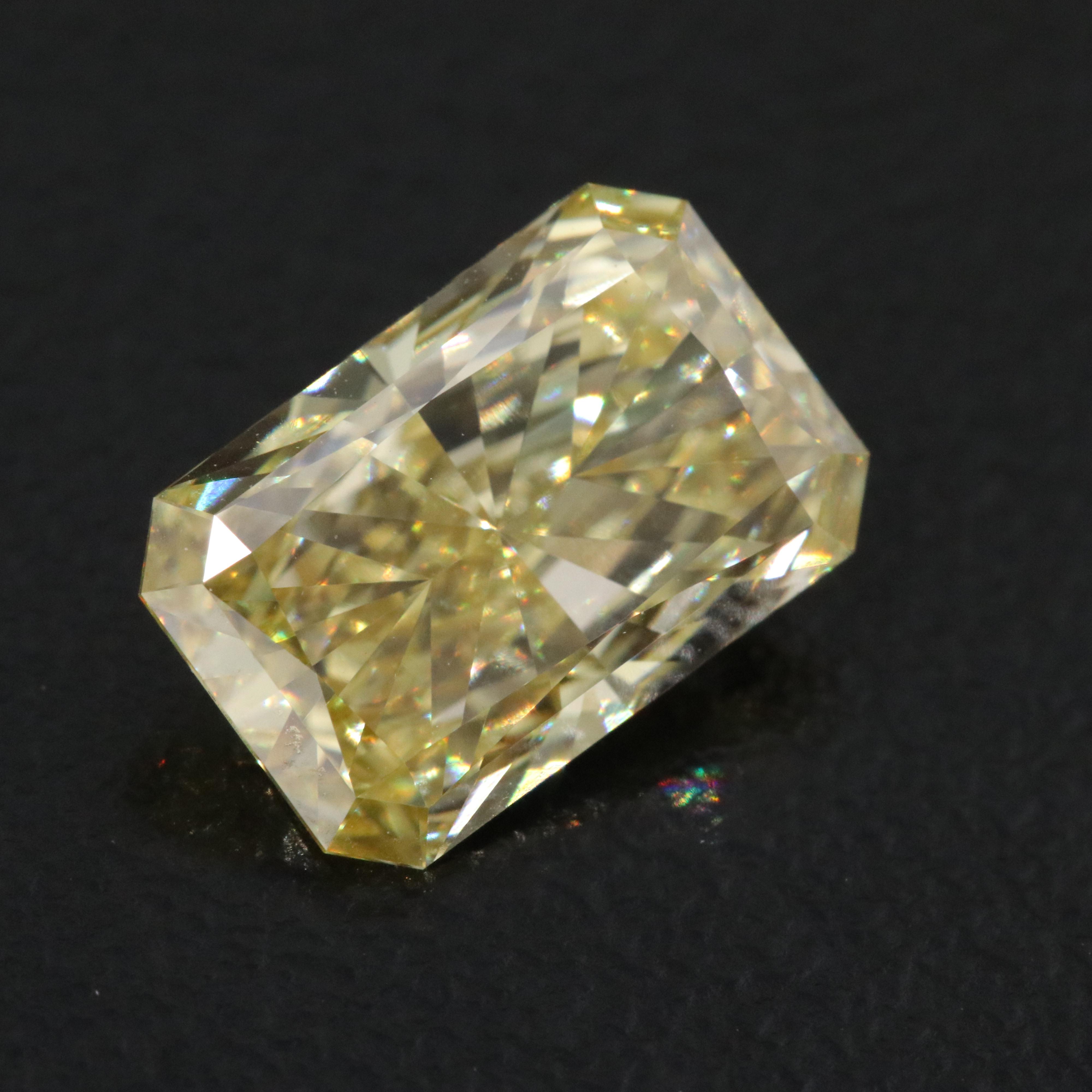 Loose 2.07 CT Lab Grown Fancy Yellow Diamond with IGI Report