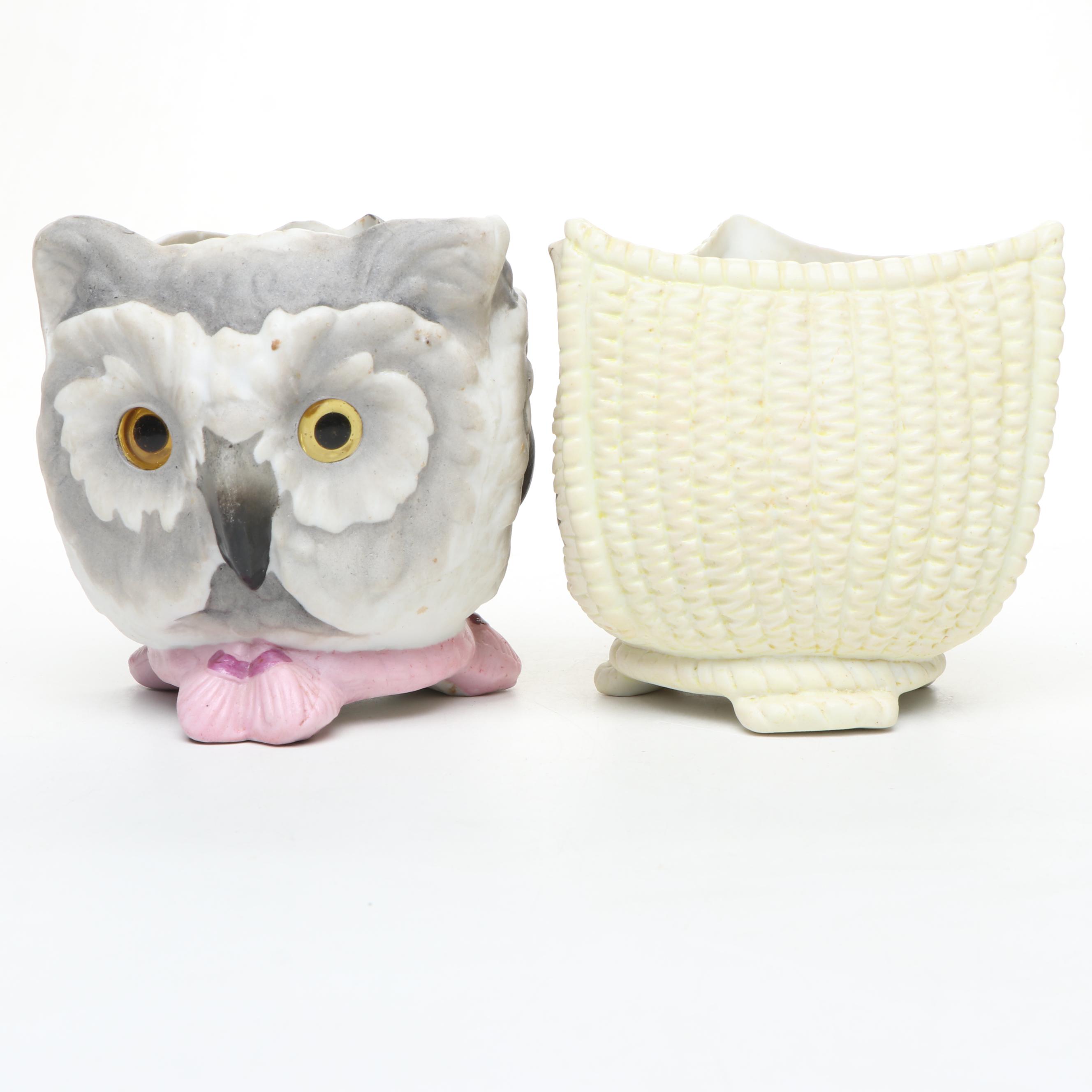 Krister Three-Sided Owl Face & Other Ceramic Pet Fairy Lamps