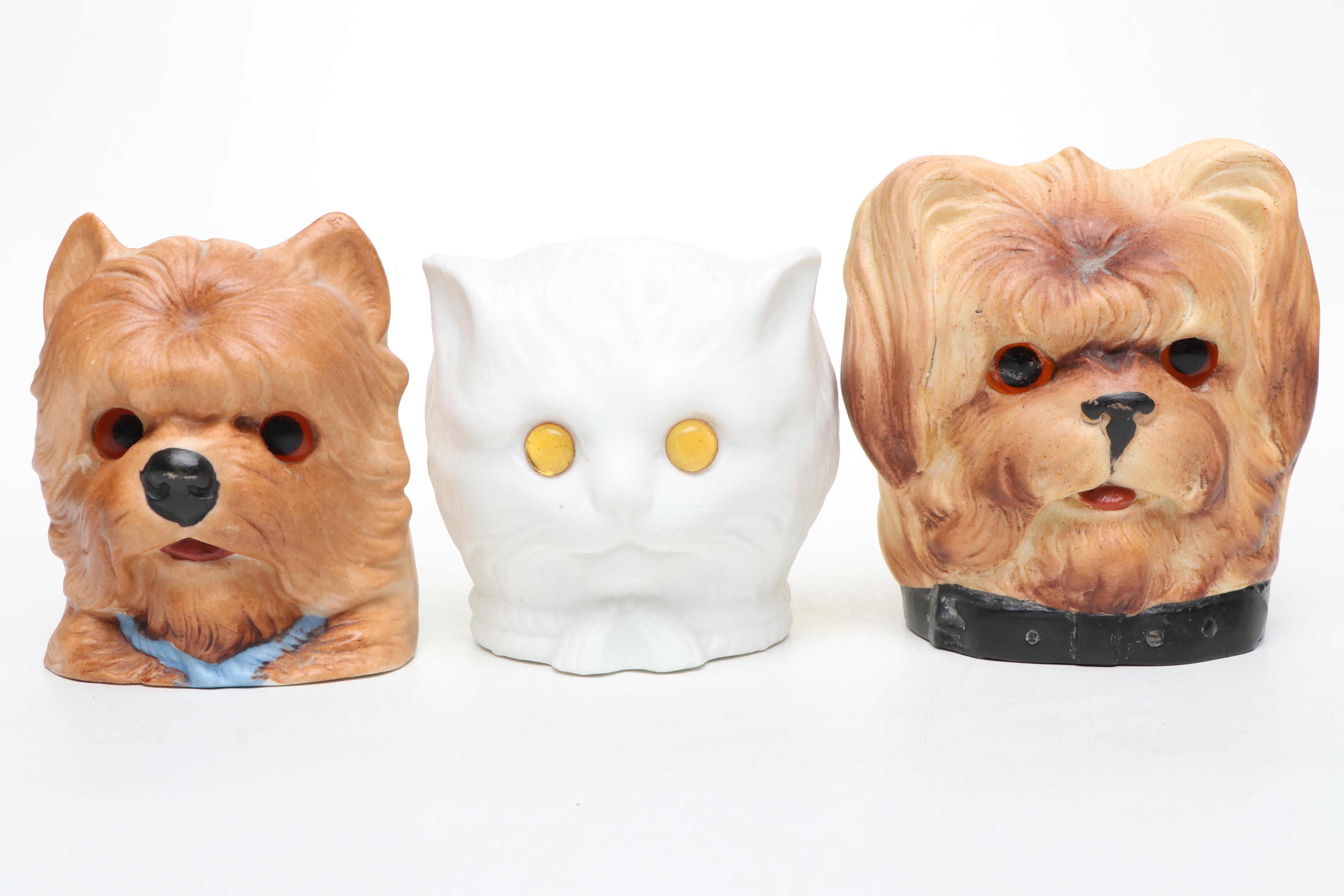 Krister Three-Sided Owl Face & Other Ceramic Pet Fairy Lamps