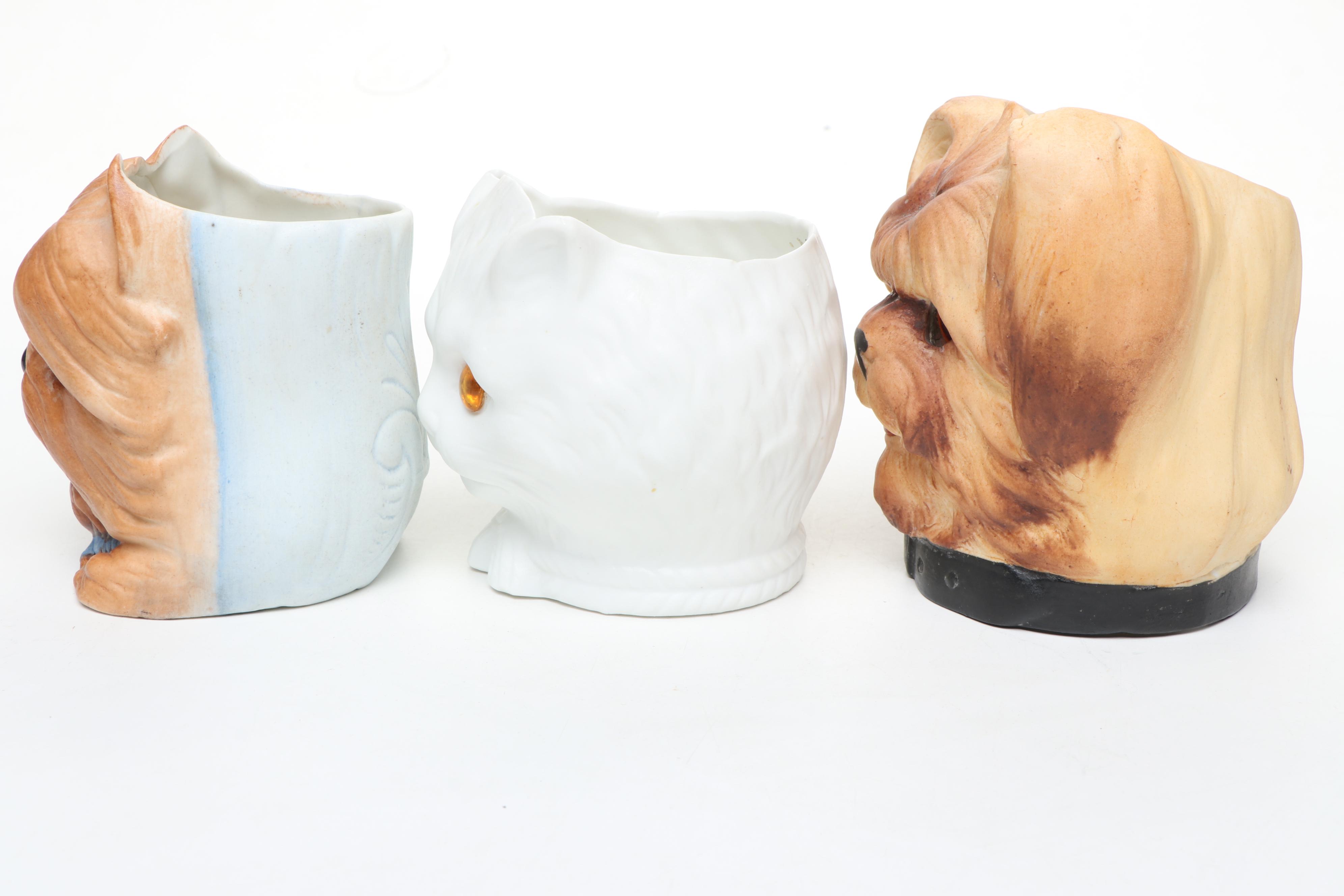 Krister Three-Sided Owl Face & Other Ceramic Pet Fairy Lamps