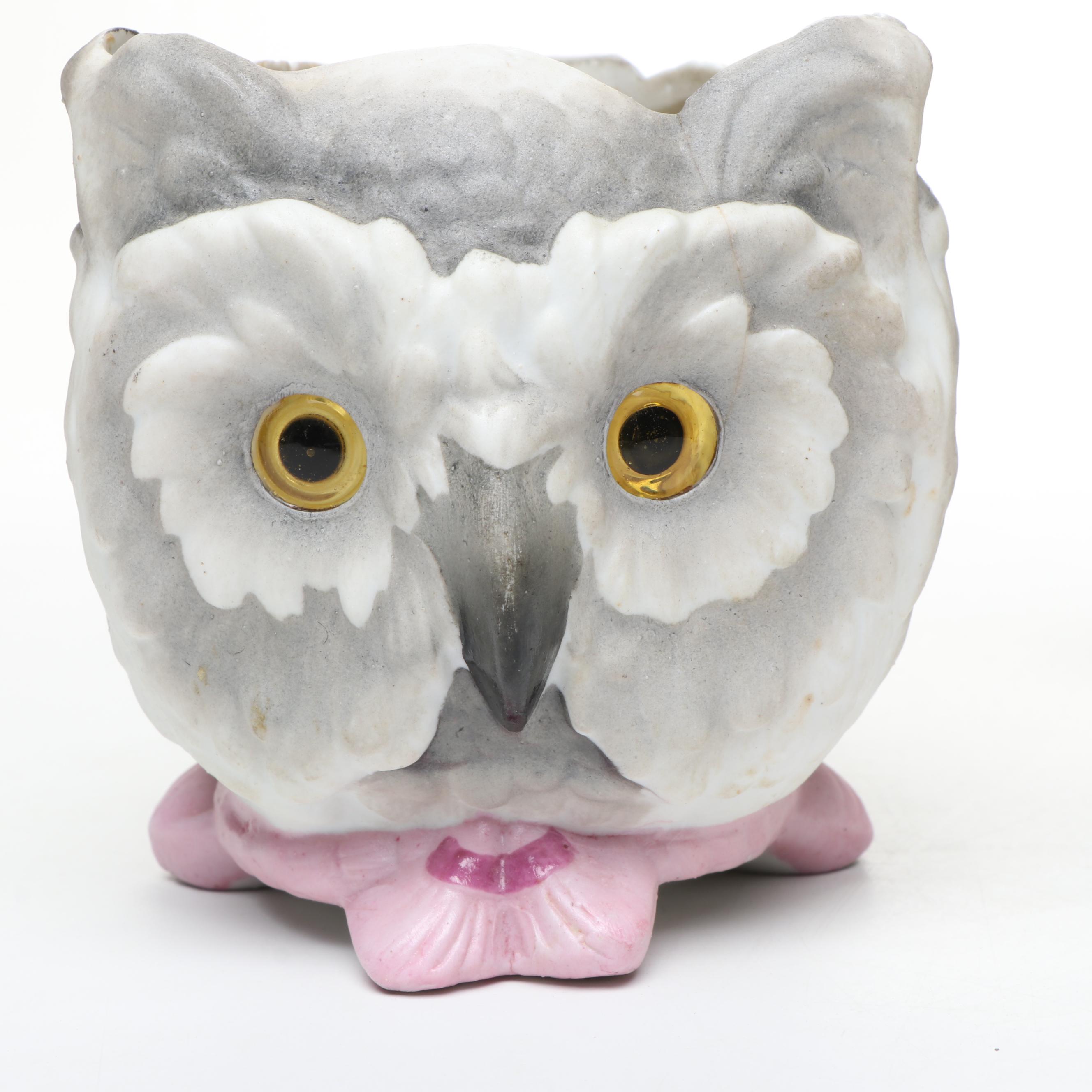 Krister Three-Sided Owl Face & Other Ceramic Pet Fairy Lamps