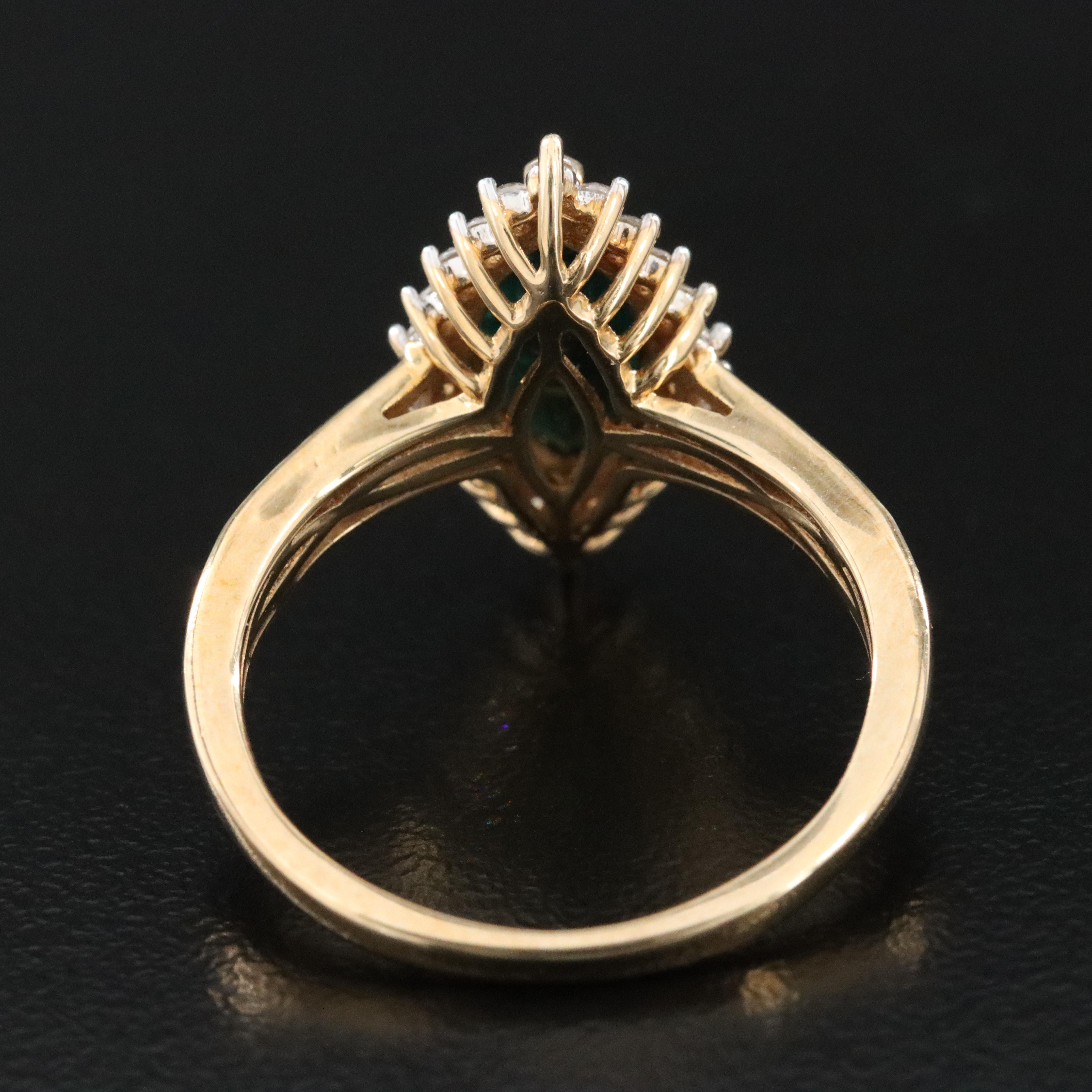 10K Grandidierite and White Sapphire Ring