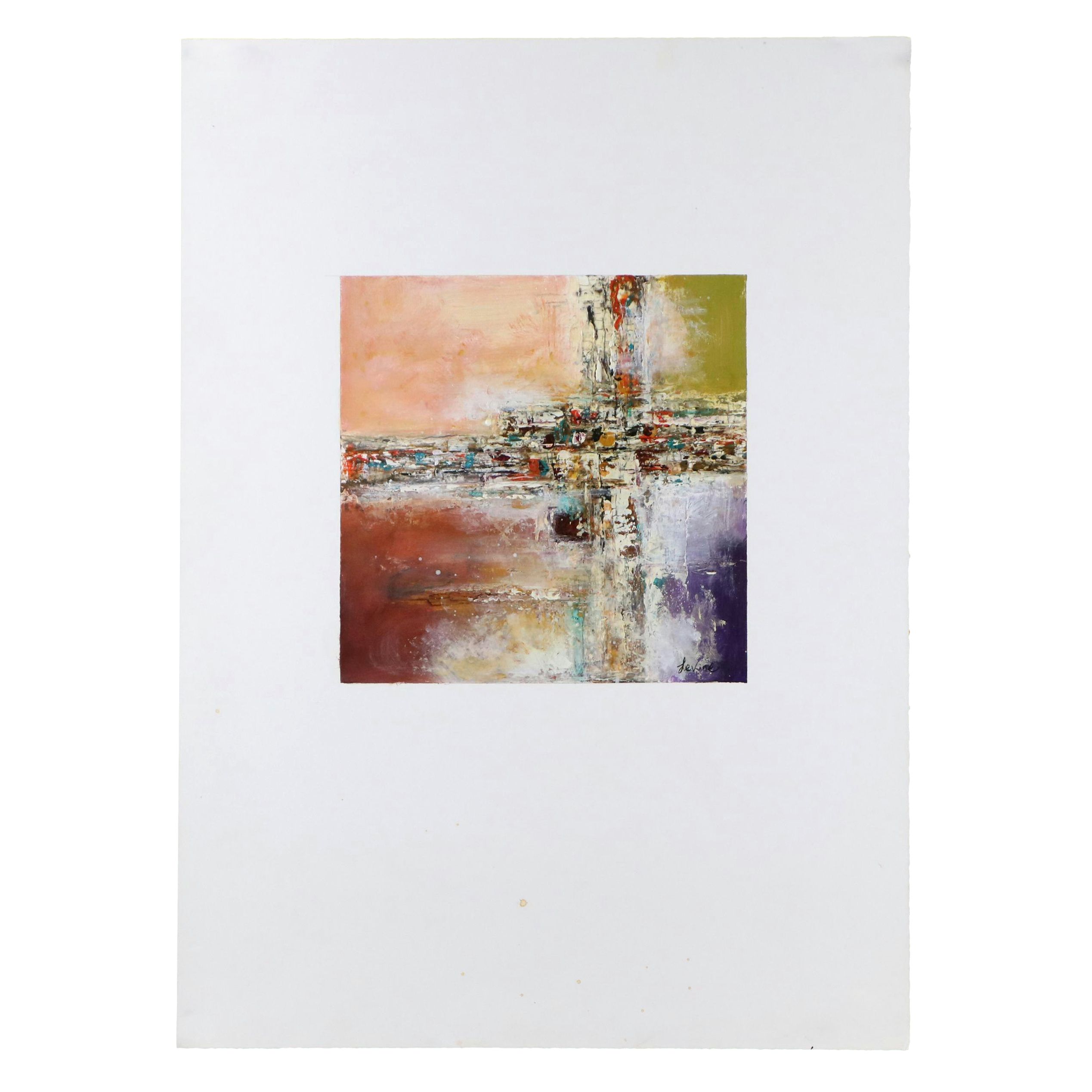 Levine Abstract Imposto Oil Painting with Rectangular Forms, 21st Century