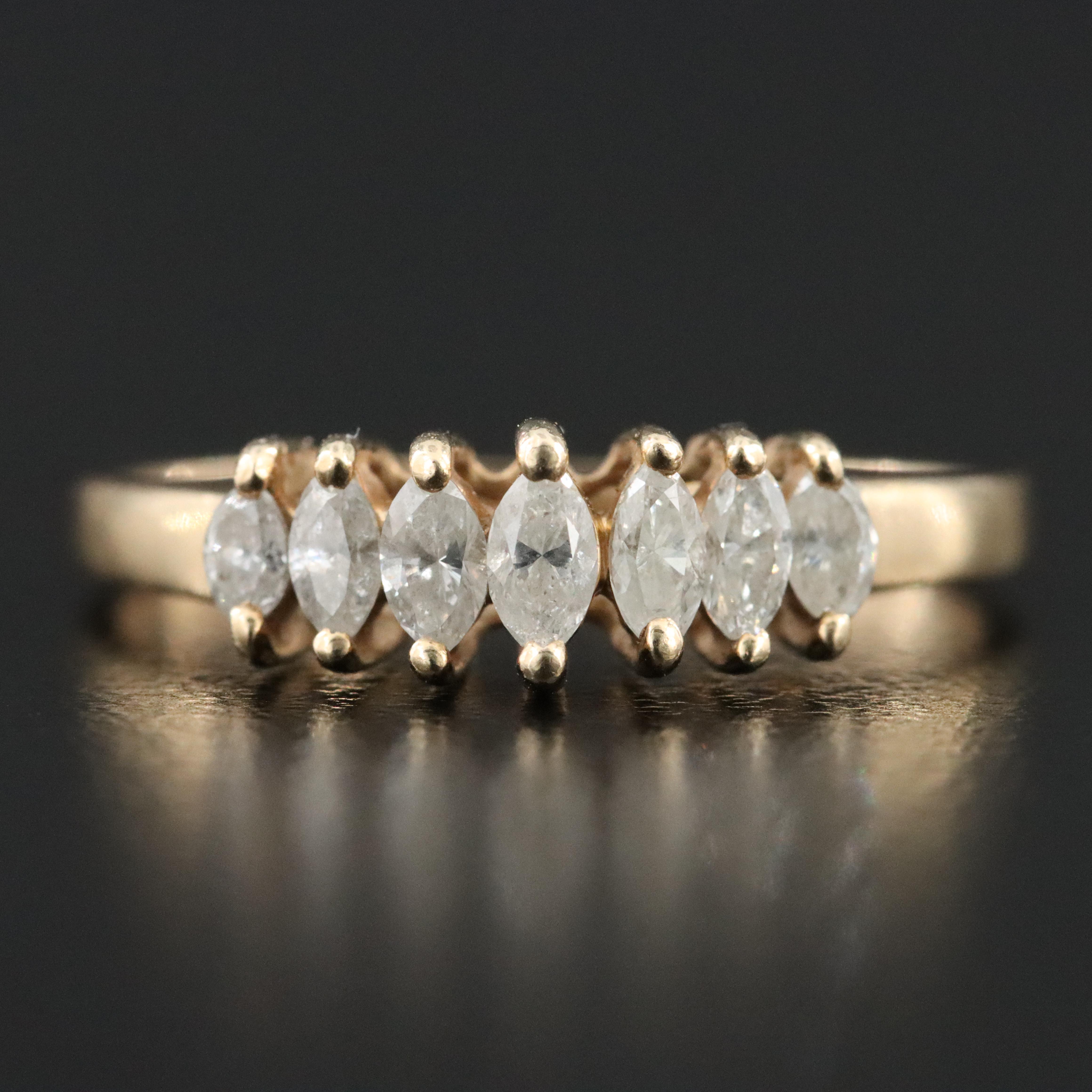 14K 0.52 CTW Diamond Pyramid Ring