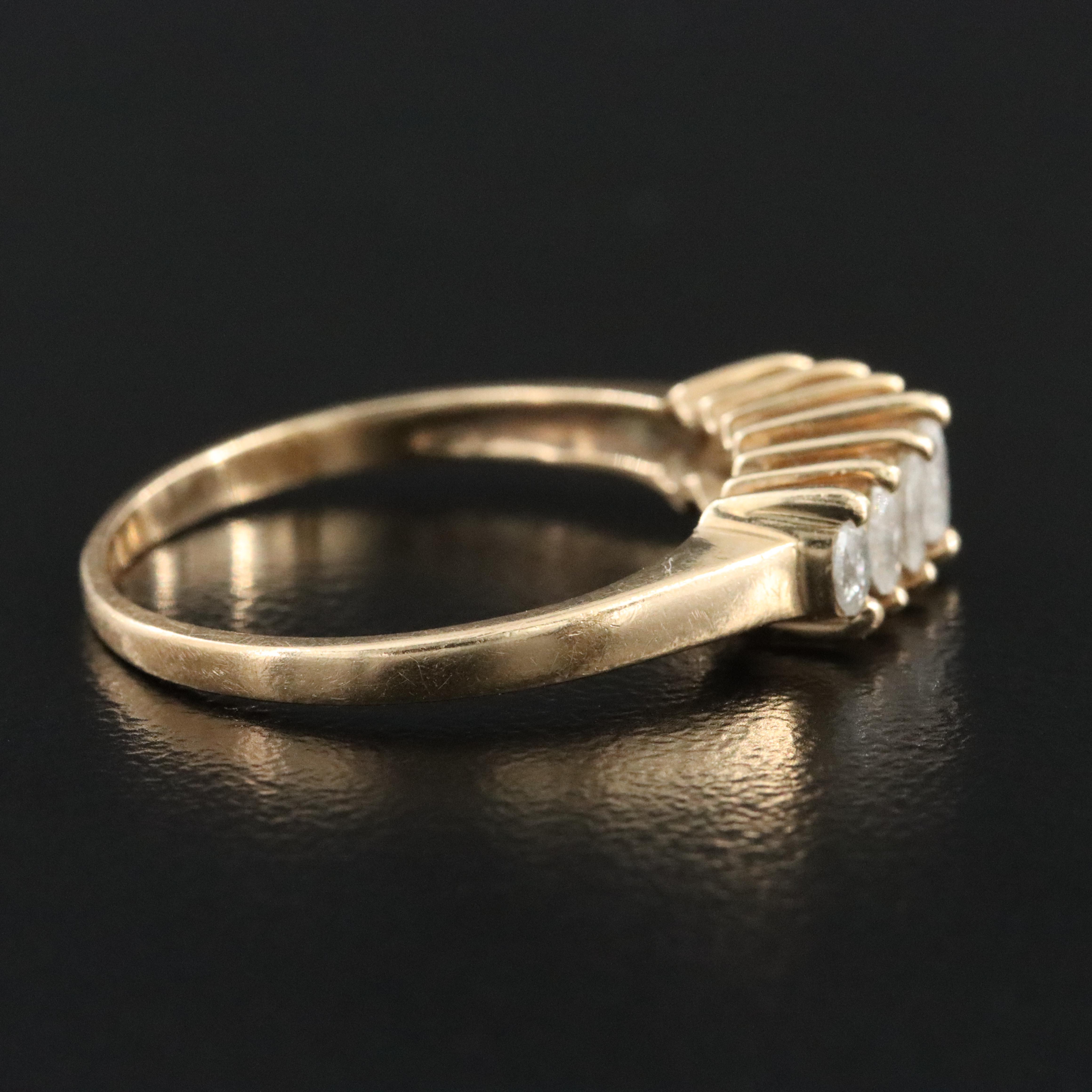 14K 0.52 CTW Diamond Pyramid Ring