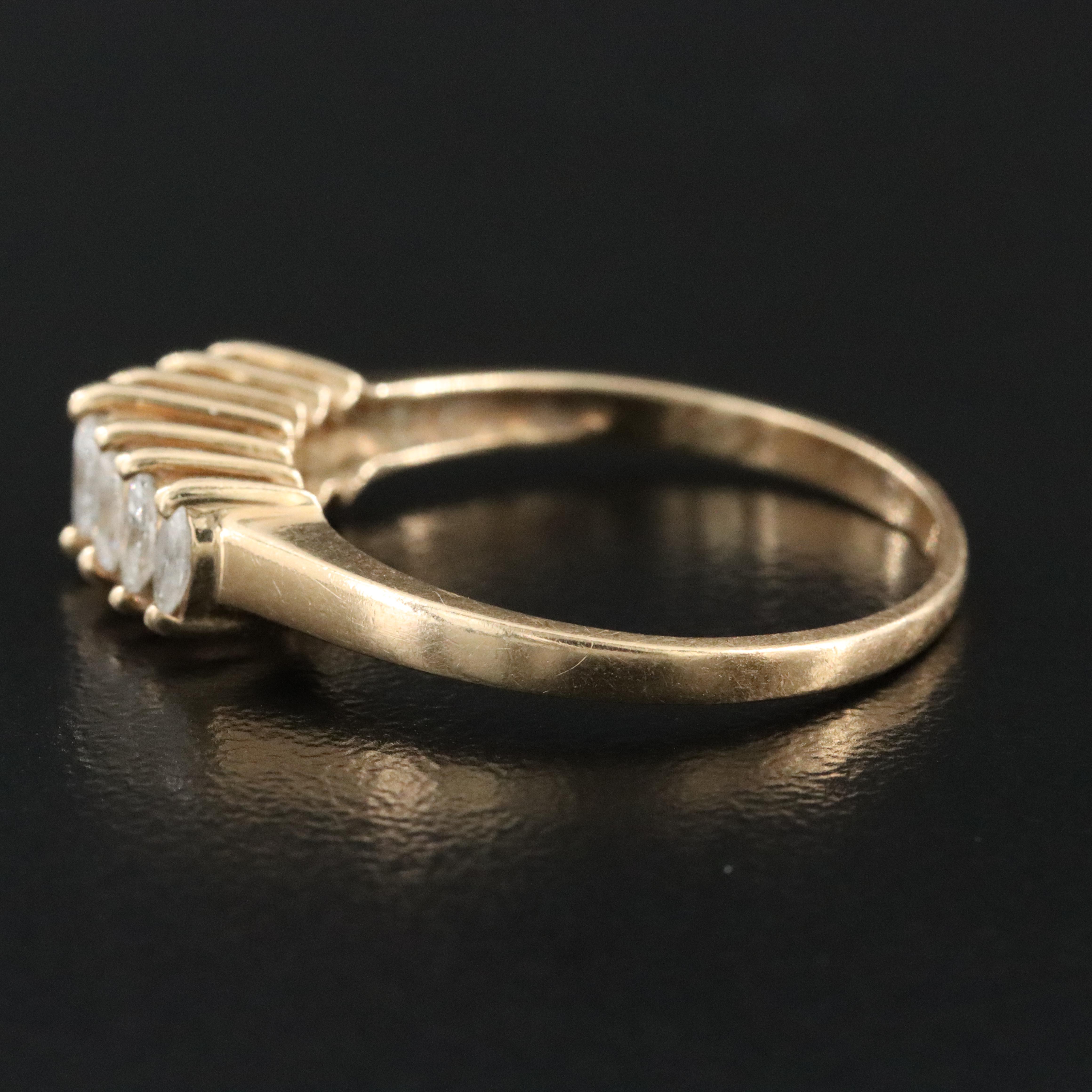 14K 0.52 CTW Diamond Pyramid Ring