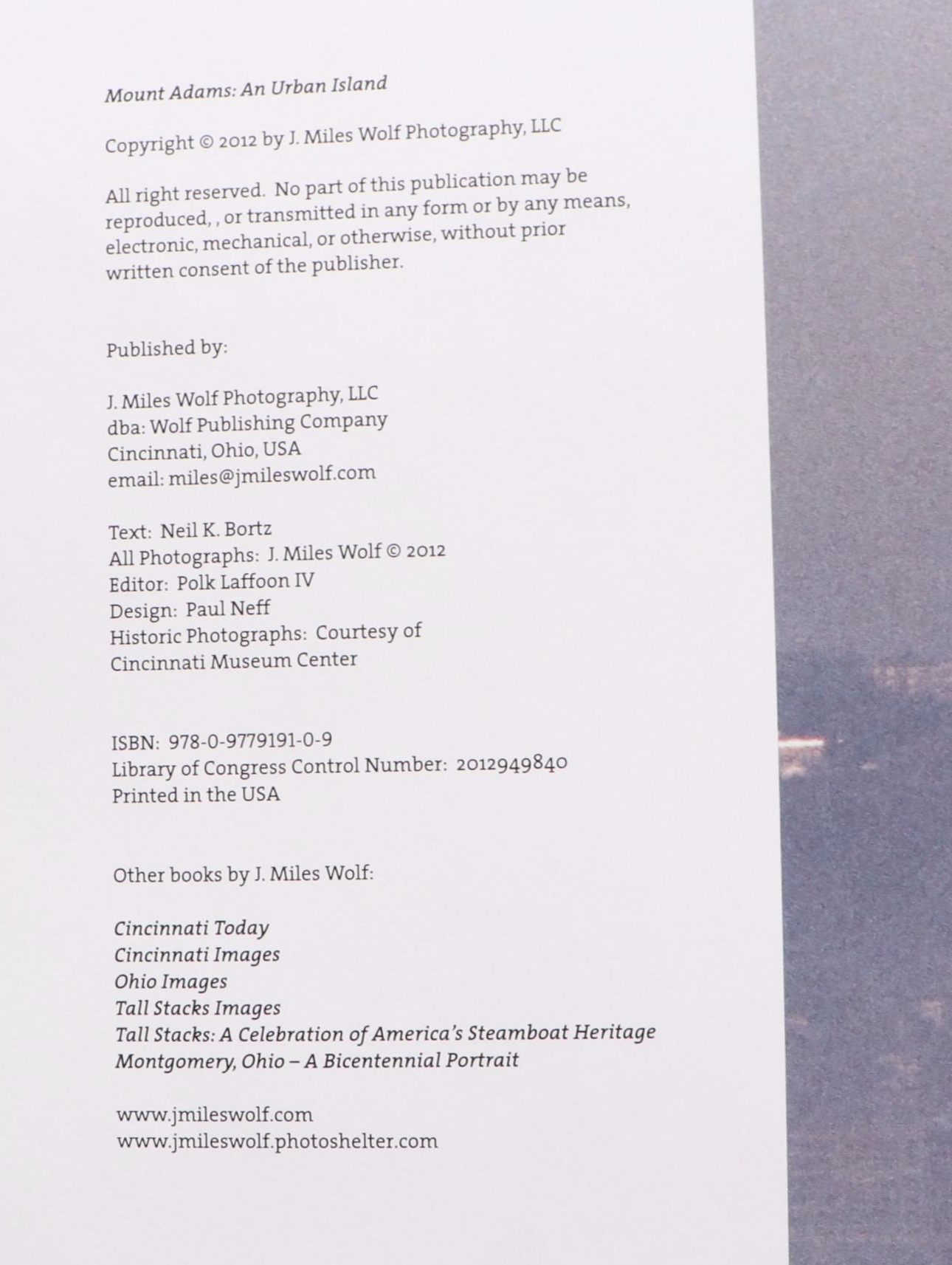 "Mount Adams" by Neil Bortz and J. Miles Wolf with "Panoramic Ohio" Photo Book