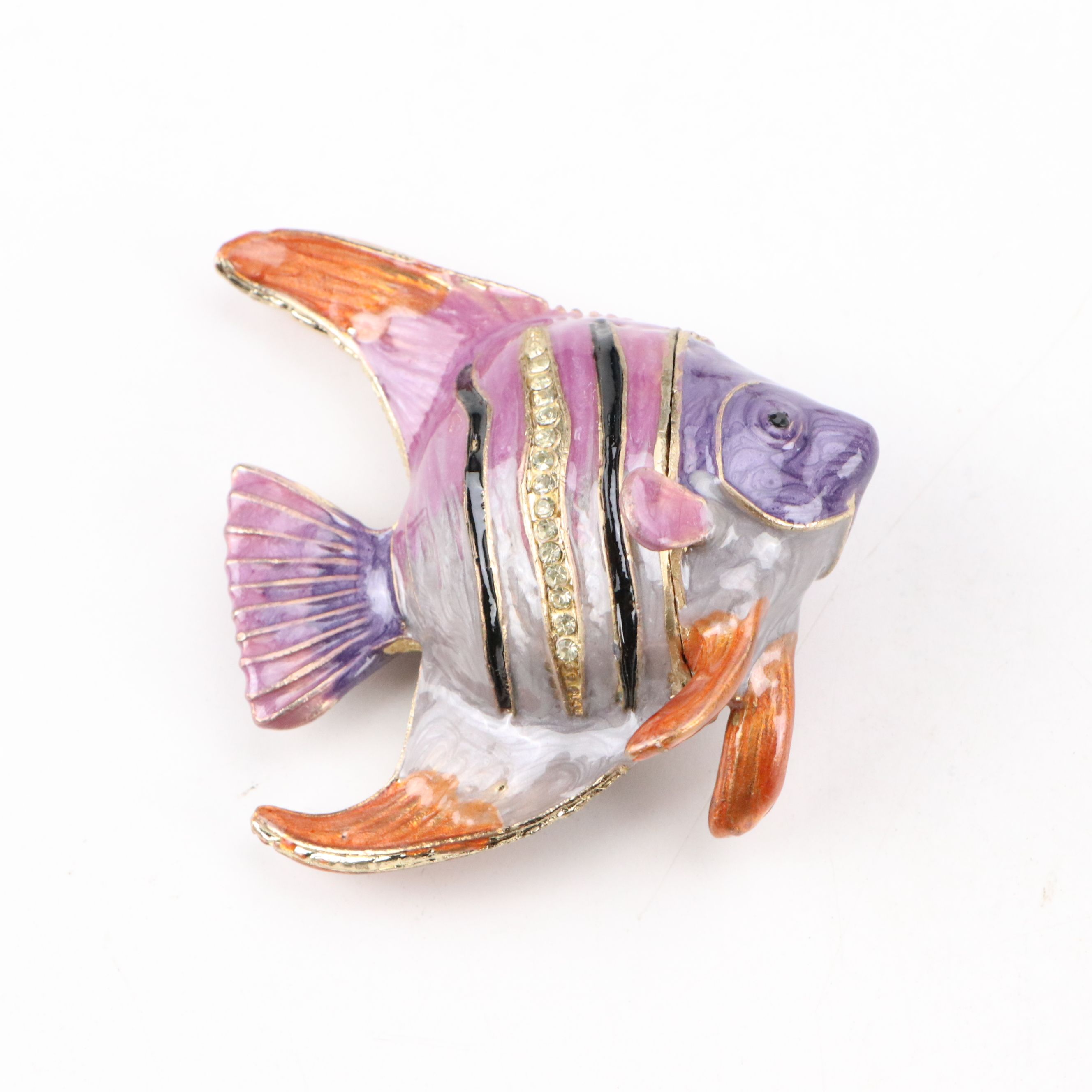 Enamel Metal Lobster, Fish, and Pelican Decorative Boxes