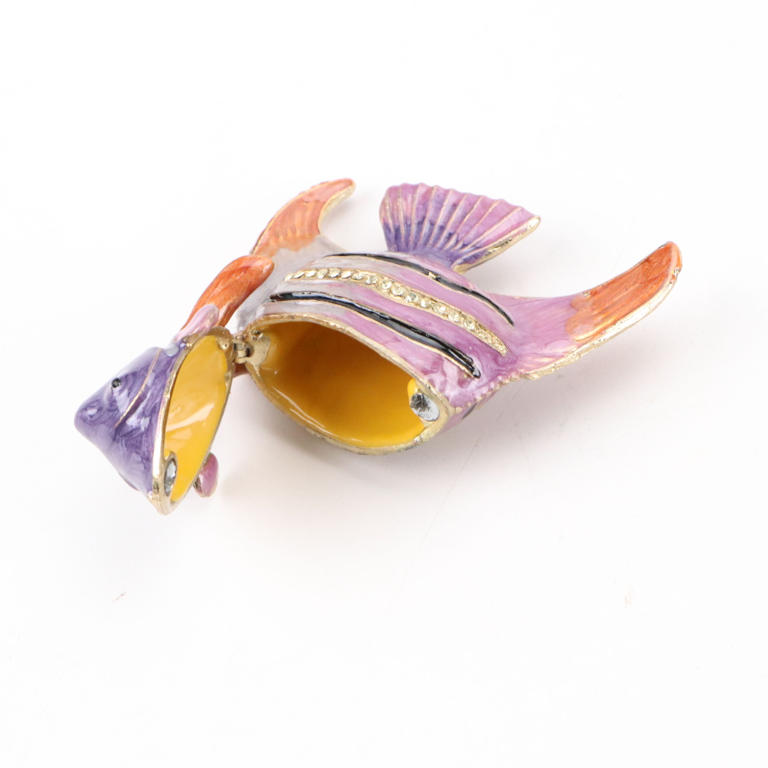 Enamel Metal Lobster, Fish, and Pelican Decorative Boxes