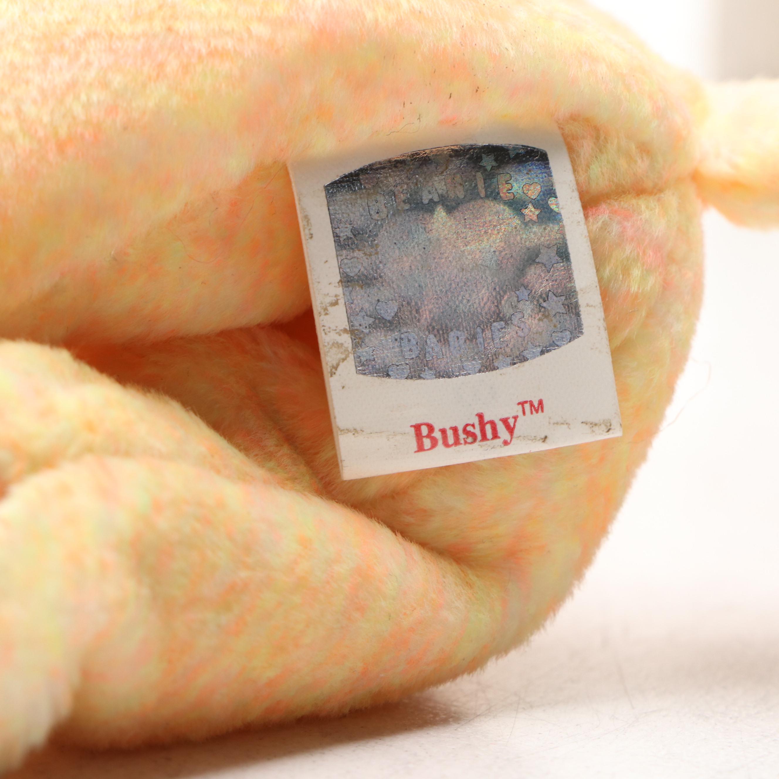 Ty "Princess," "Valentino," and "Bushy" Beanie Babies with Other Plush Bear