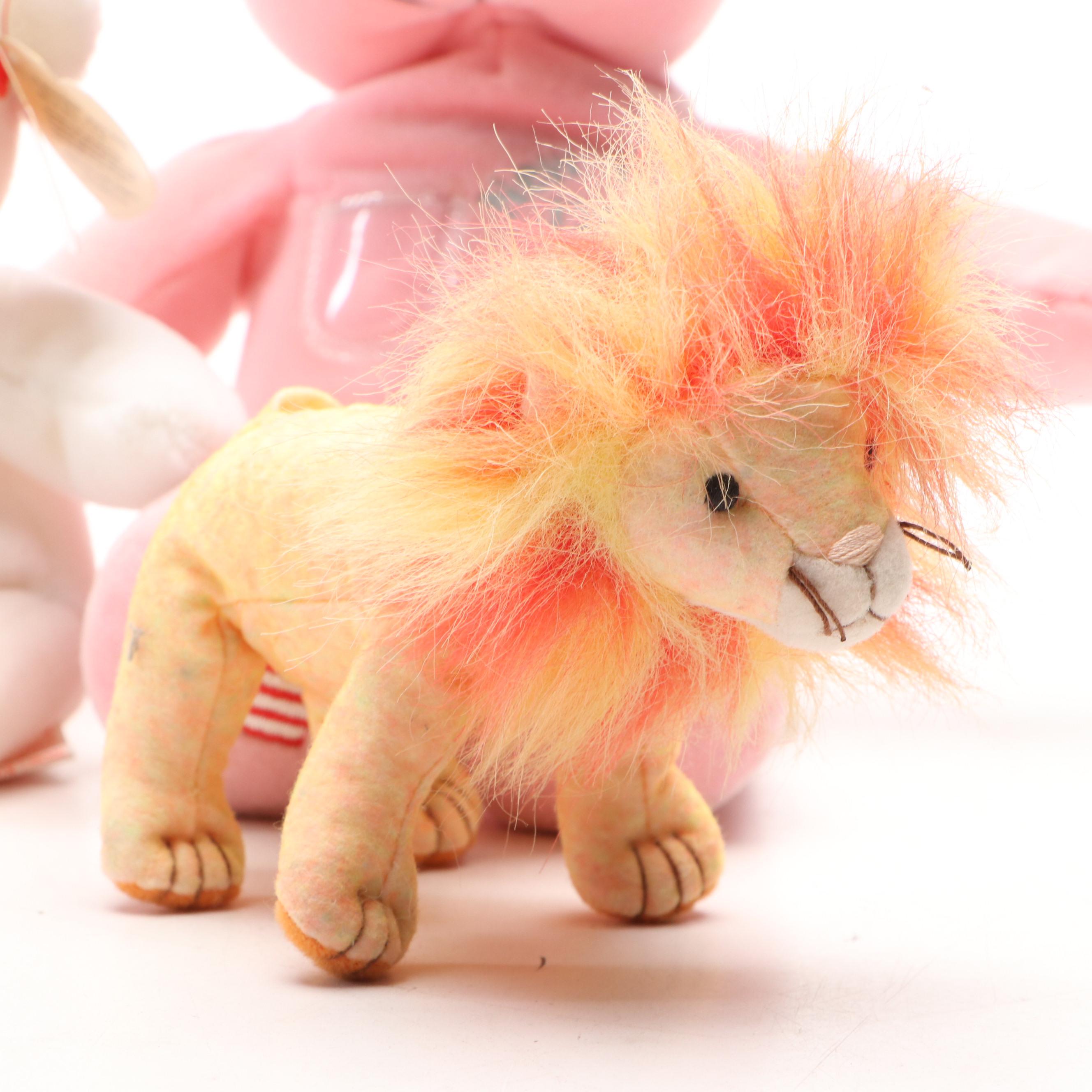 Ty "Princess," "Valentino," and "Bushy" Beanie Babies with Other Plush Bear