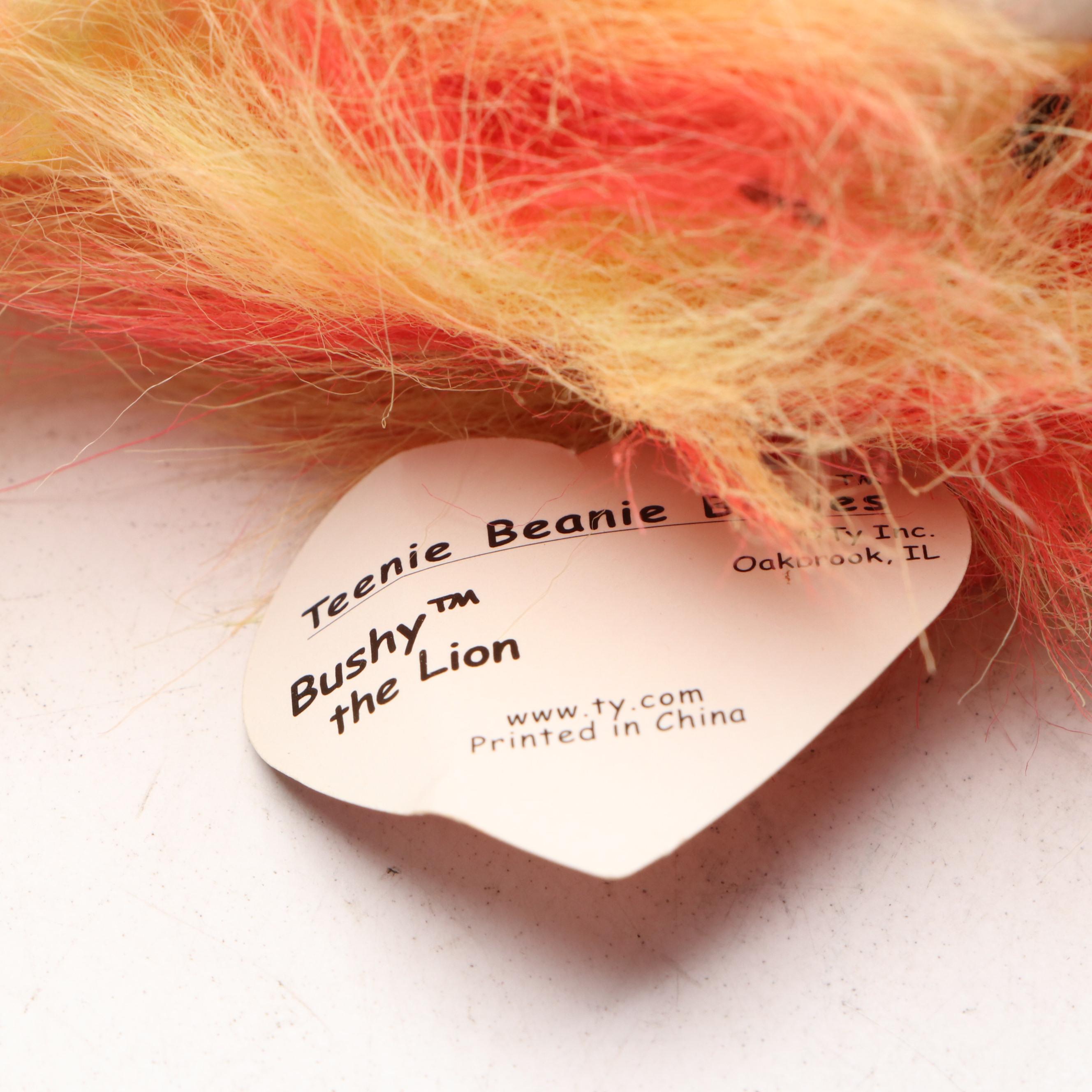 Ty "Princess," "Valentino," and "Bushy" Beanie Babies with Other Plush Bear