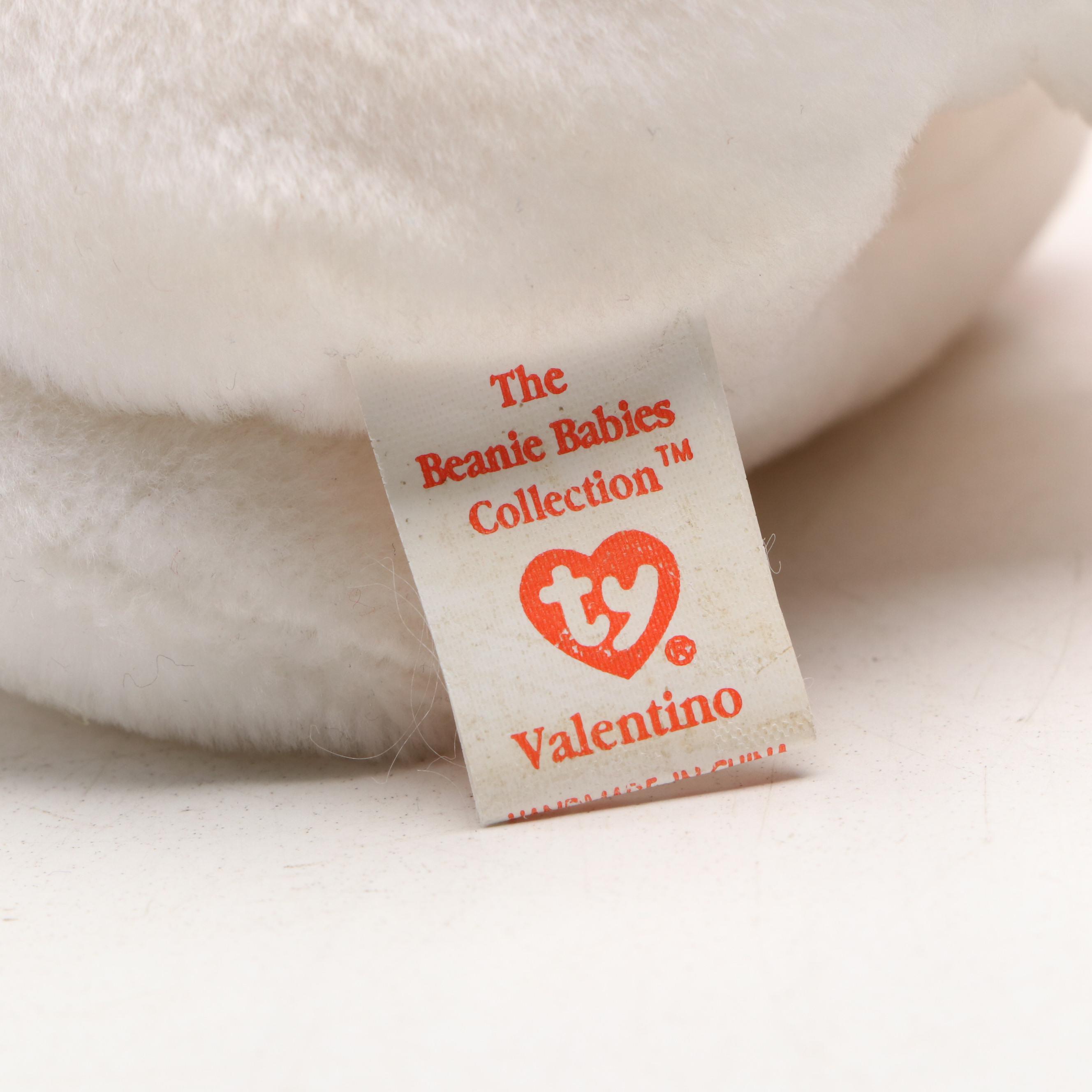 Ty "Princess," "Valentino," and "Bushy" Beanie Babies with Other Plush Bear