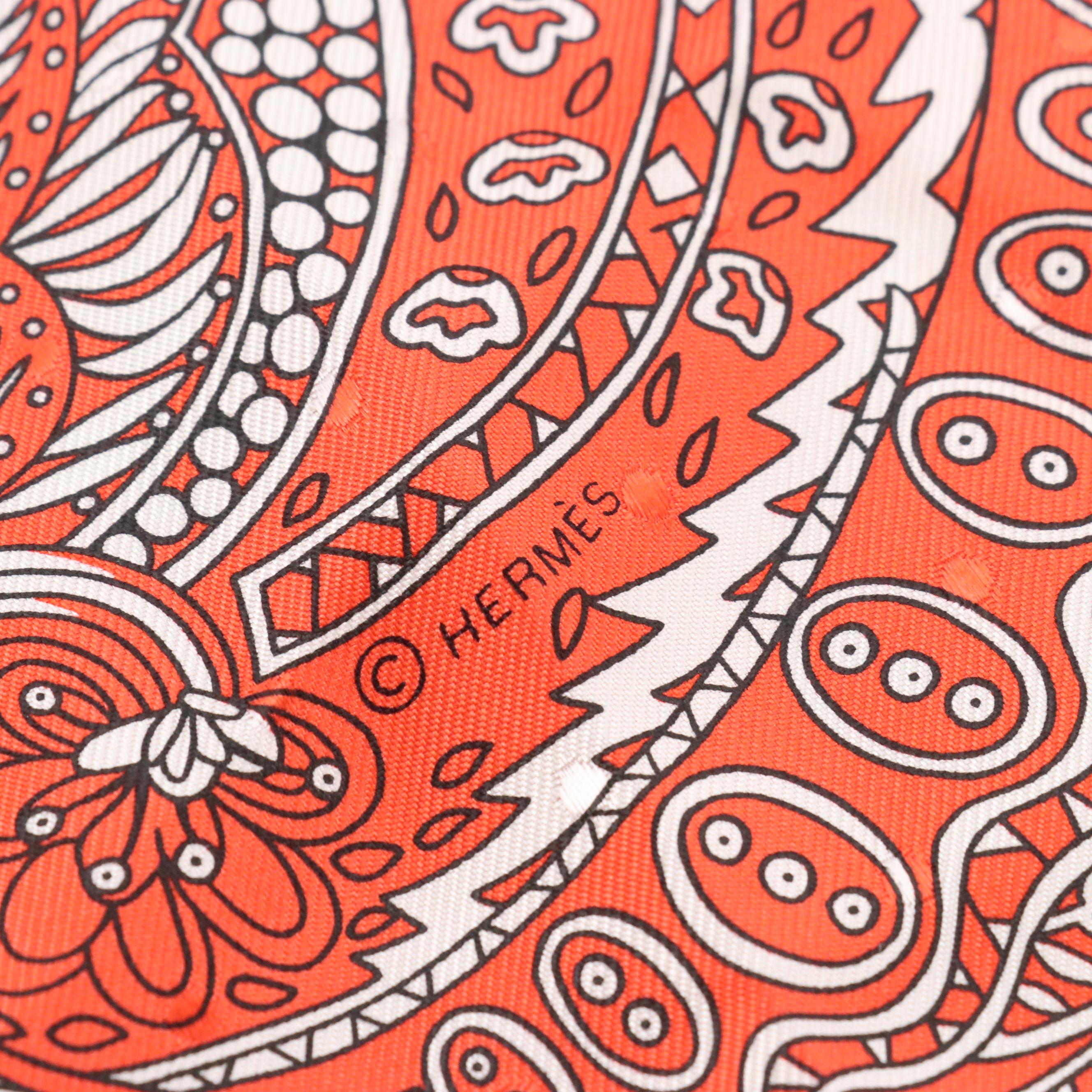 Hermès "Peuple du Vent" Silk Jacquard Bandana Scarf 55