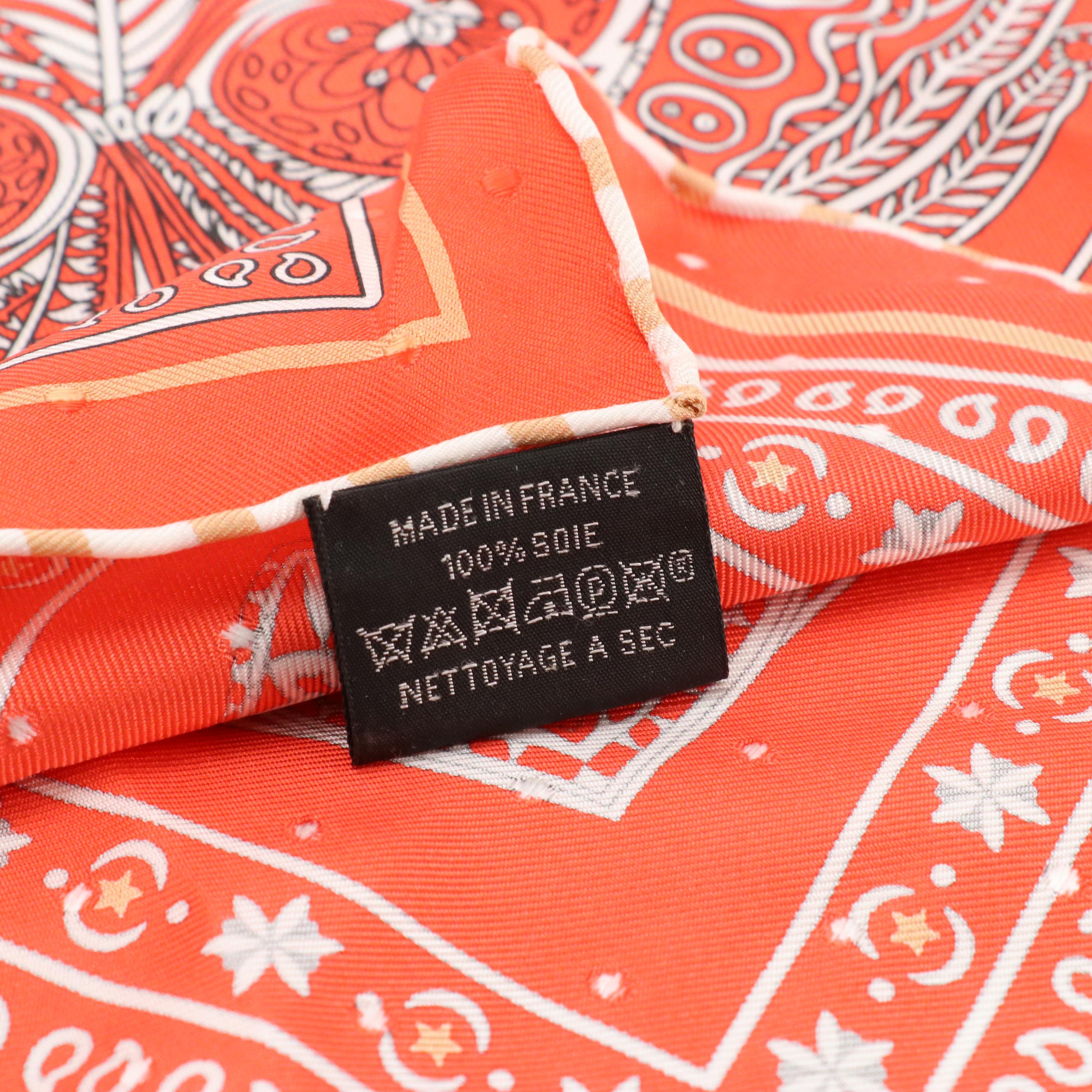 Hermès "Peuple du Vent" Silk Jacquard Bandana Scarf 55