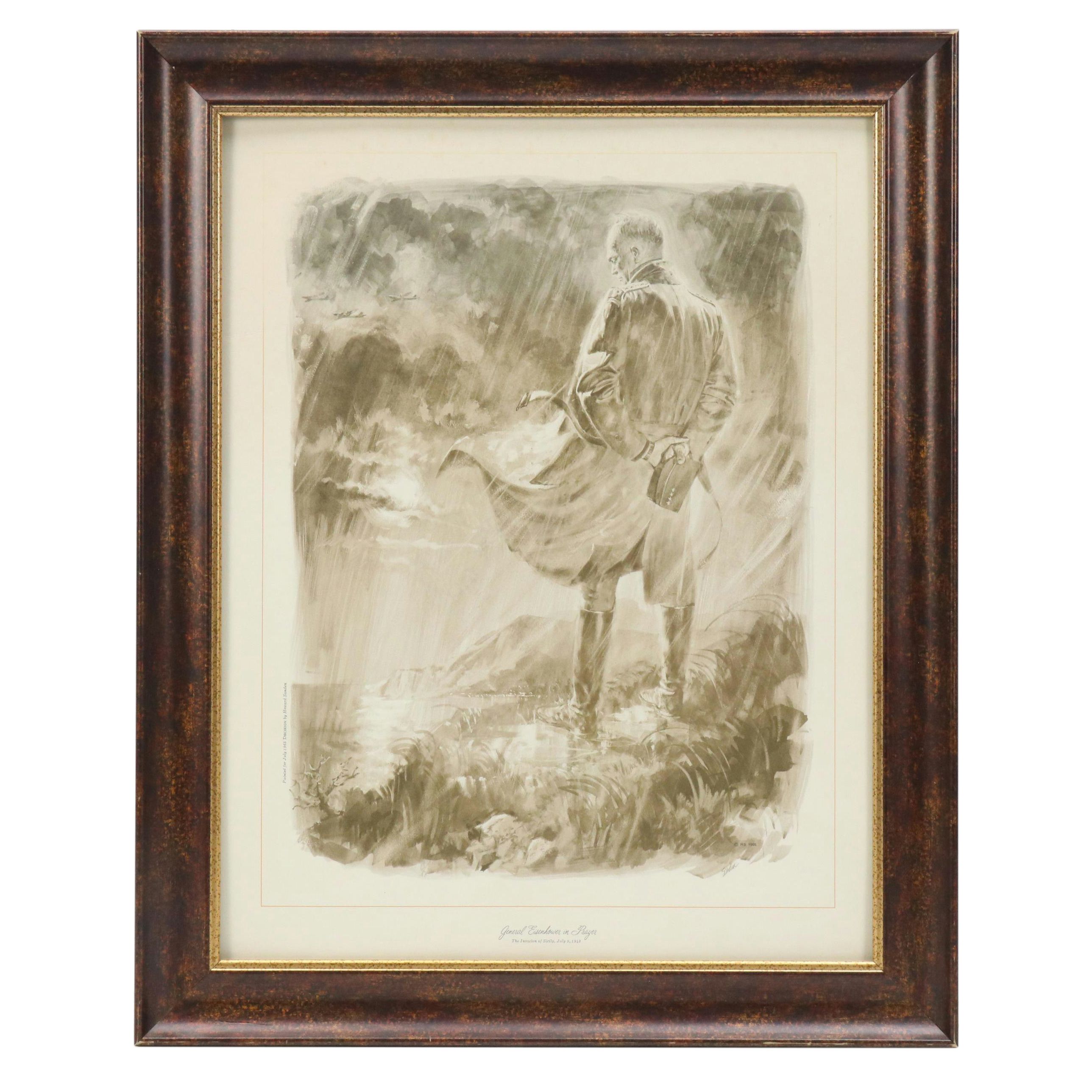 After Howard Sanden Halftone "General Eisenhower in Prayer"