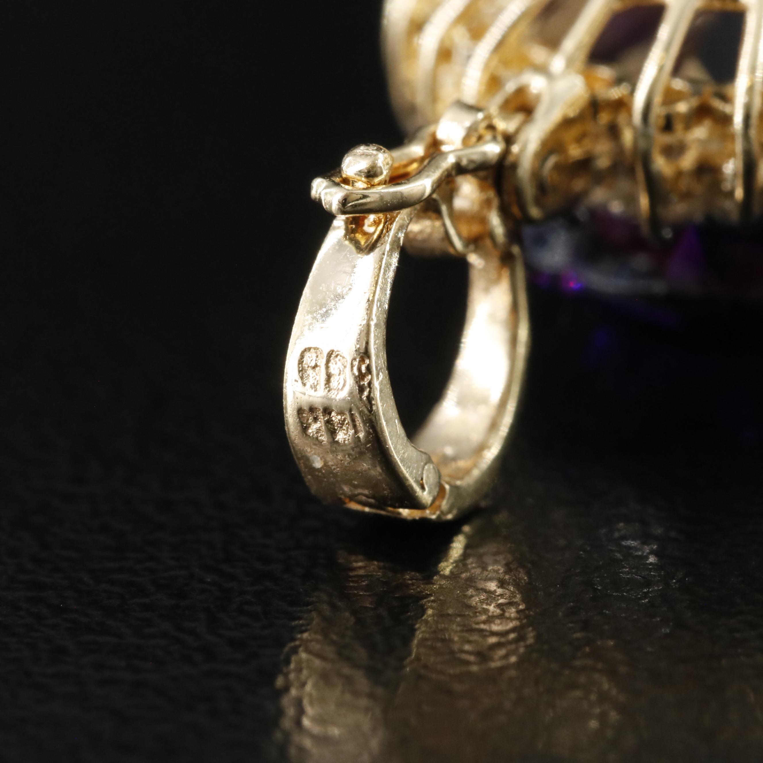 14K 10.98 CT Amethyst and Diamond Enhancer Pendant