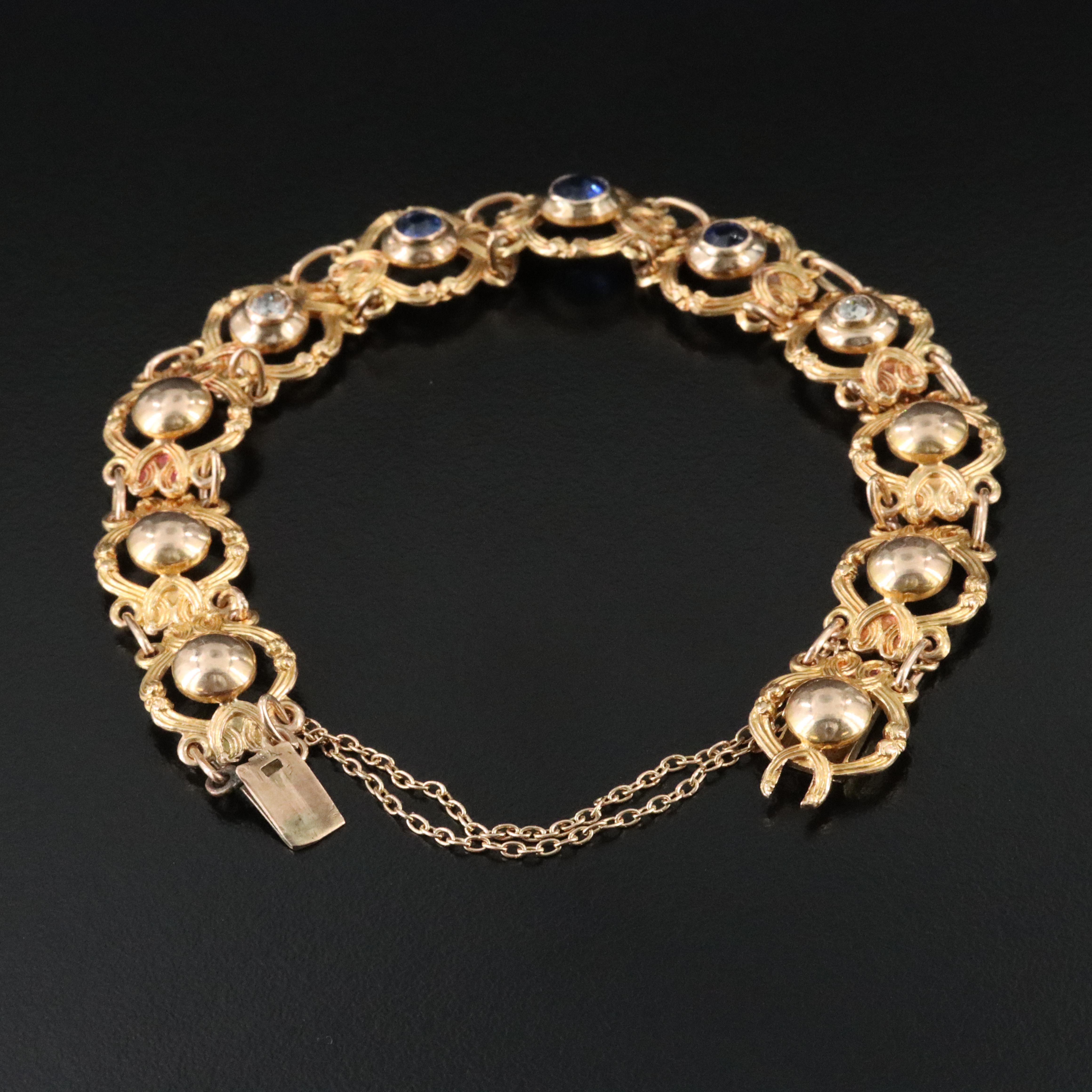 Vintage 10K Sapphire and Diamond Bracelet