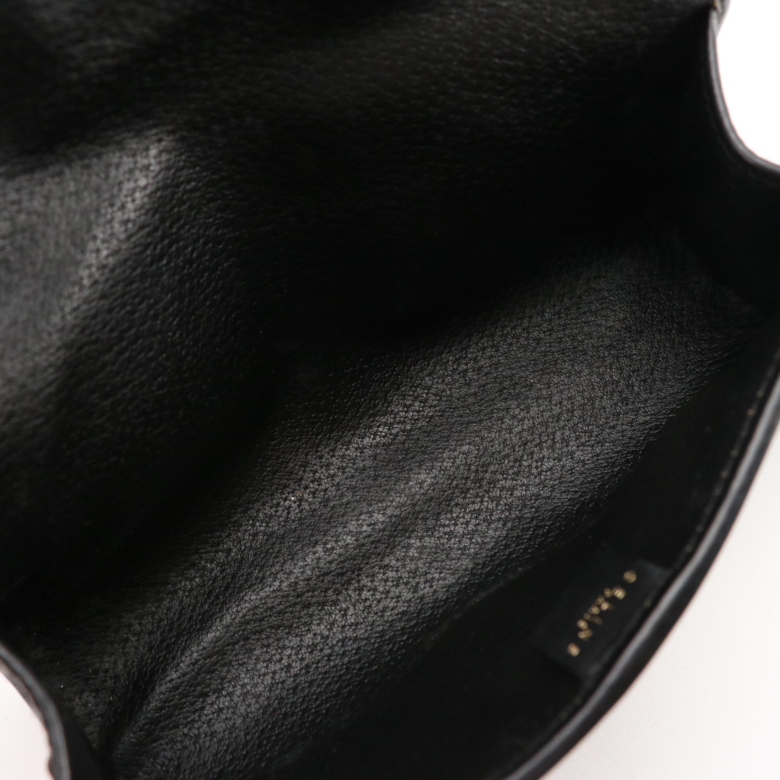 Celine Flap Pouch in Black Triomphe Macadam Canvas and Leather Trim