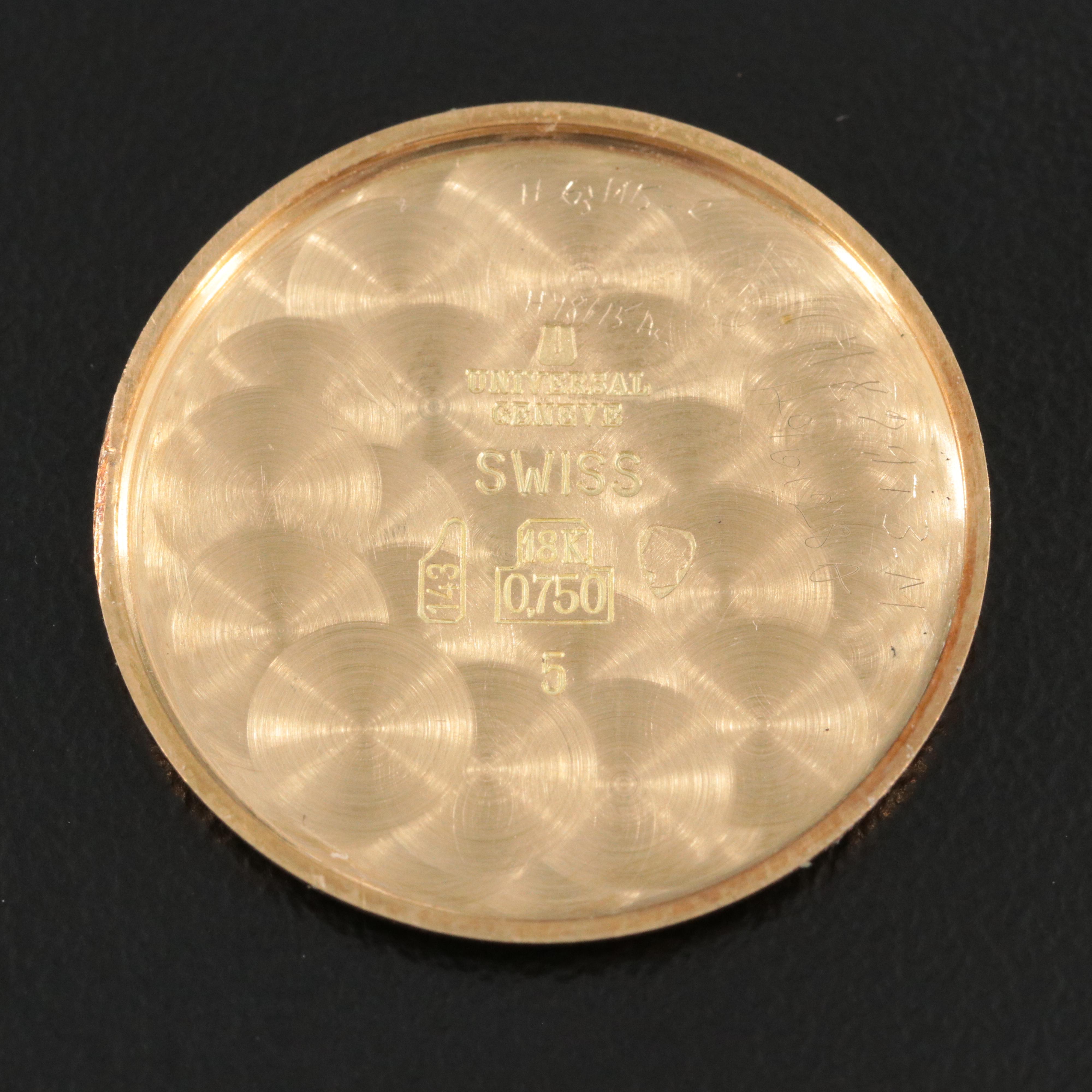 18K Universal Geneve Circa Late 1960's Model 142136 Watch