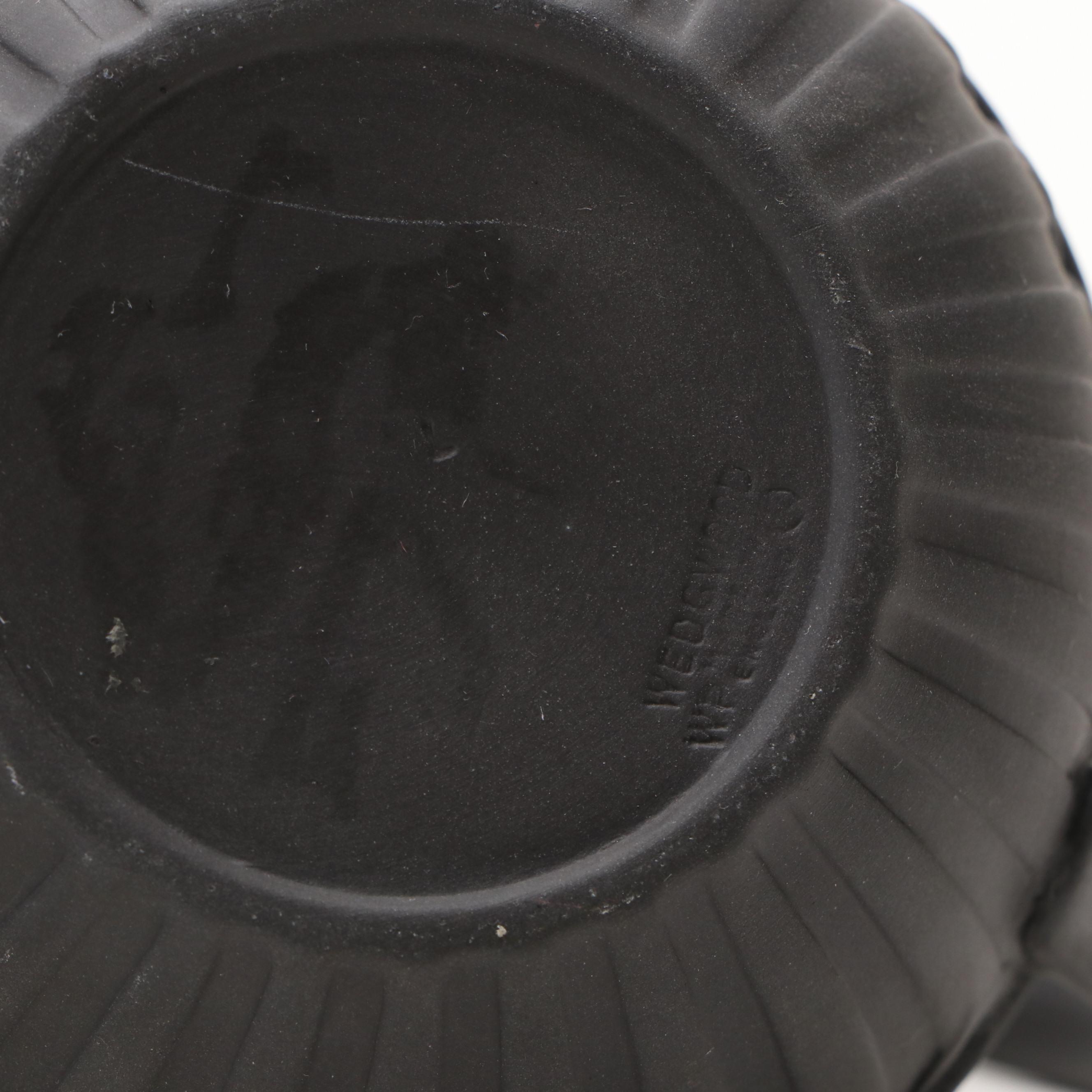 Wedgwood Black Jasperware Victorian Tea Caddy and Other Décor