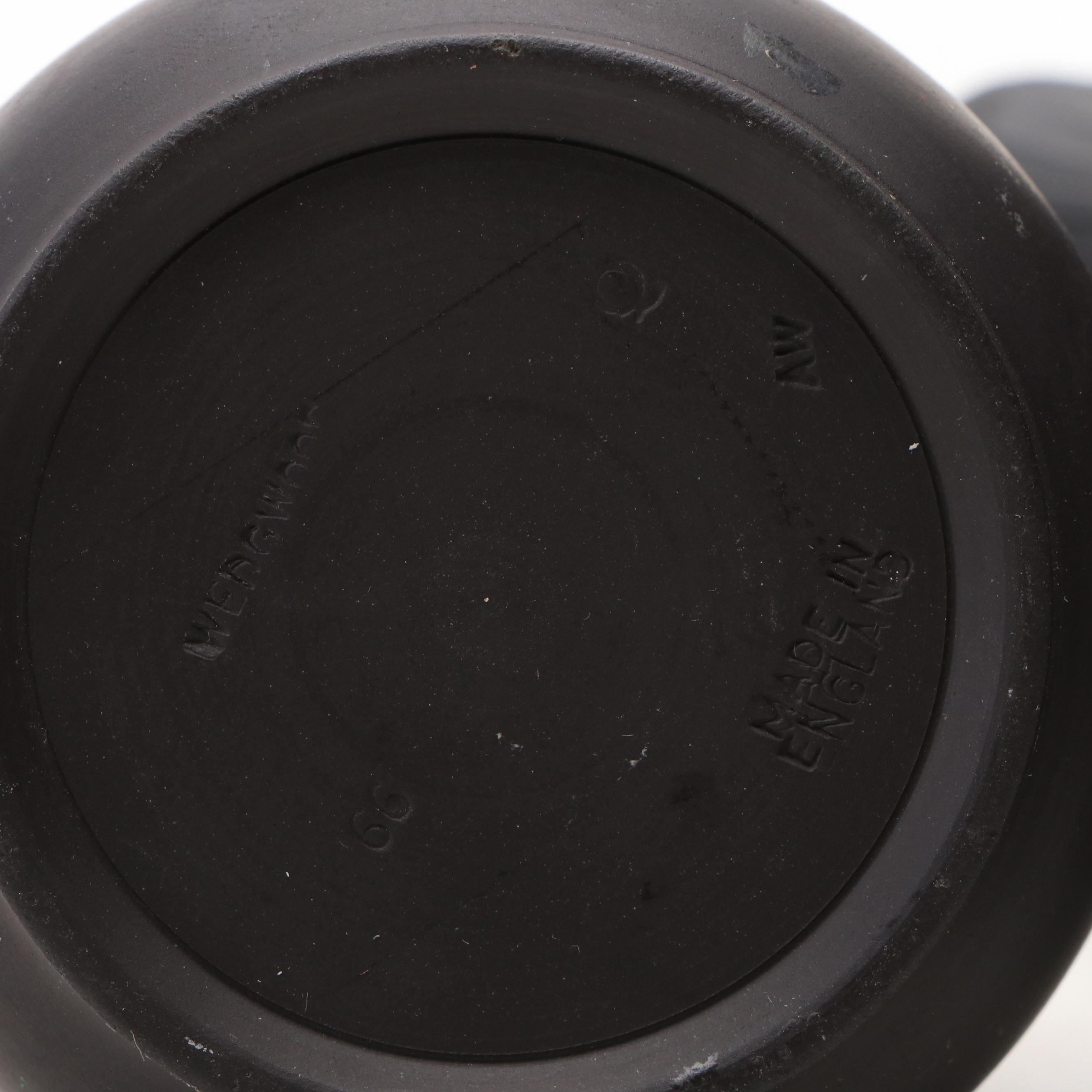 Wedgwood Black Jasperware Victorian Tea Caddy and Other Décor