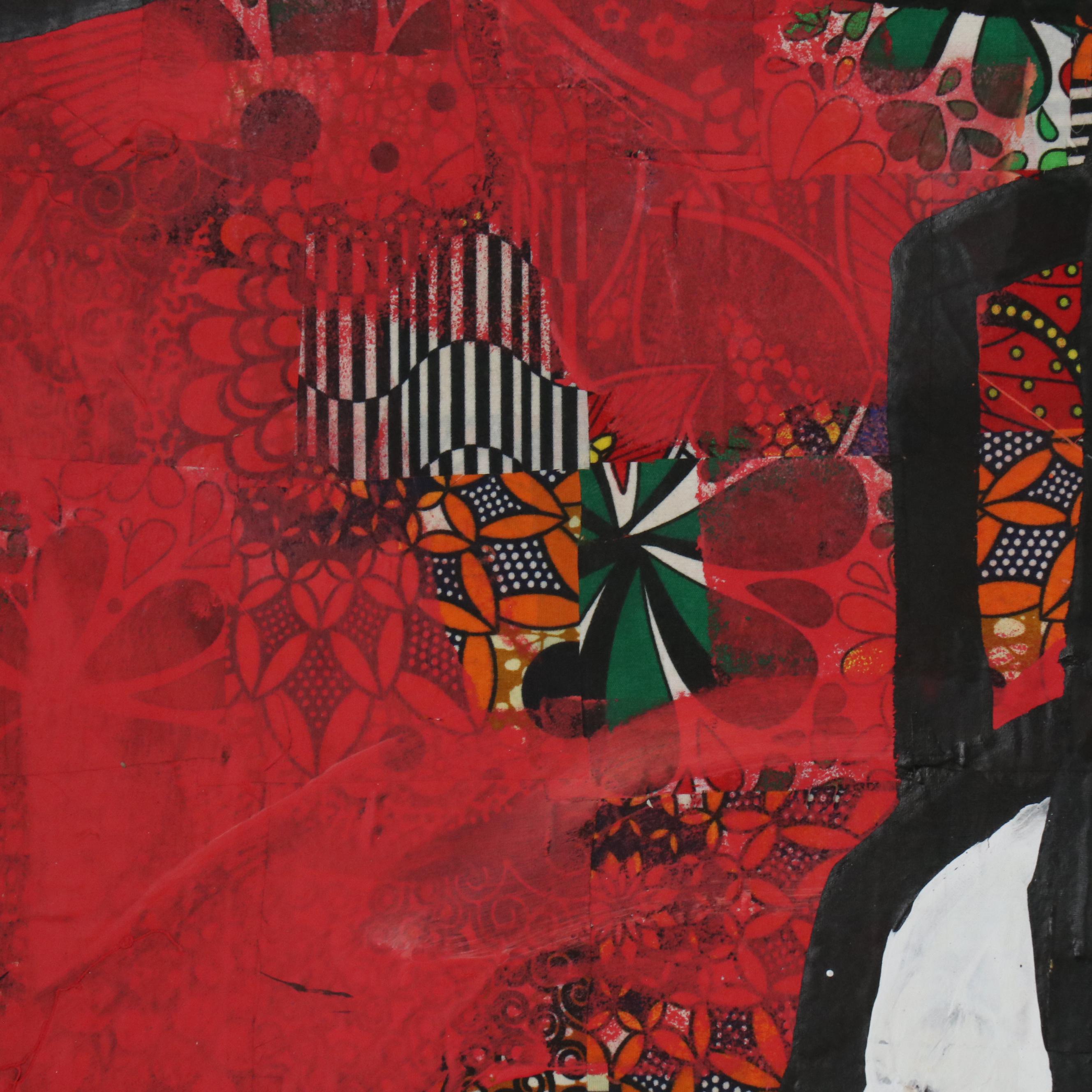 Abiola Idowu Stylized Collage Portrait "Genesis of One Love," 2024