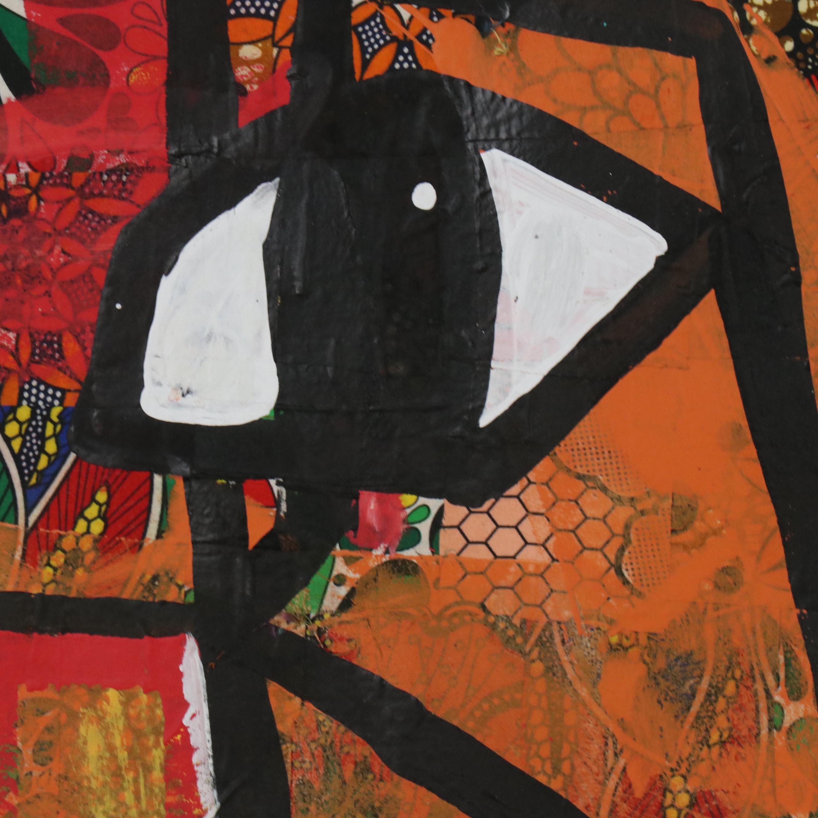 Abiola Idowu Stylized Collage Portrait "Genesis of One Love," 2024