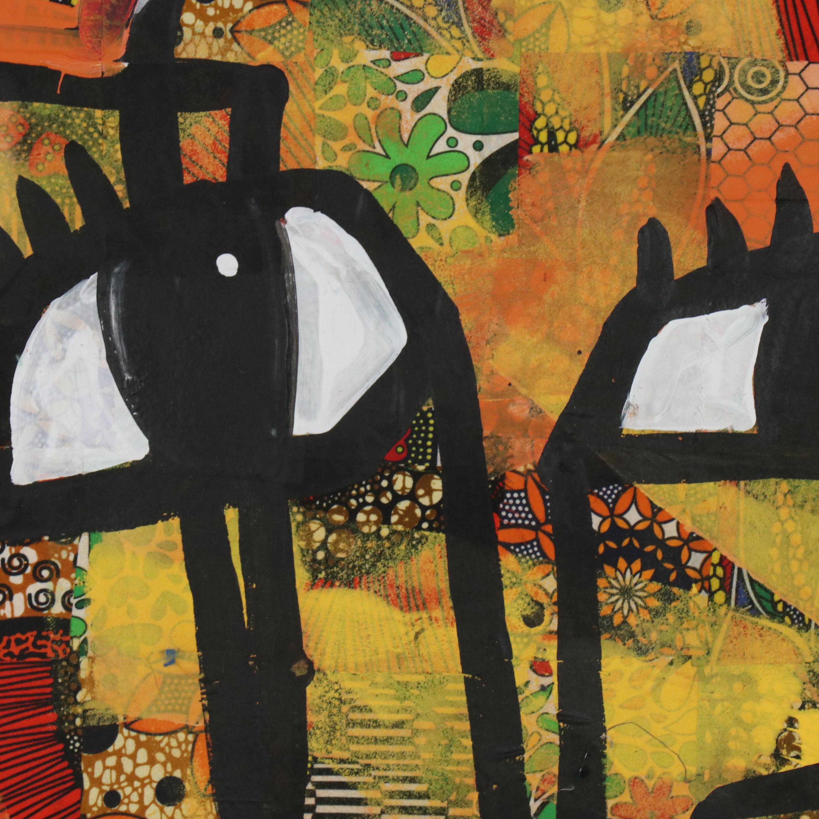 Abiola Idowu Stylized Collage Portrait "Genesis of One Love," 2024