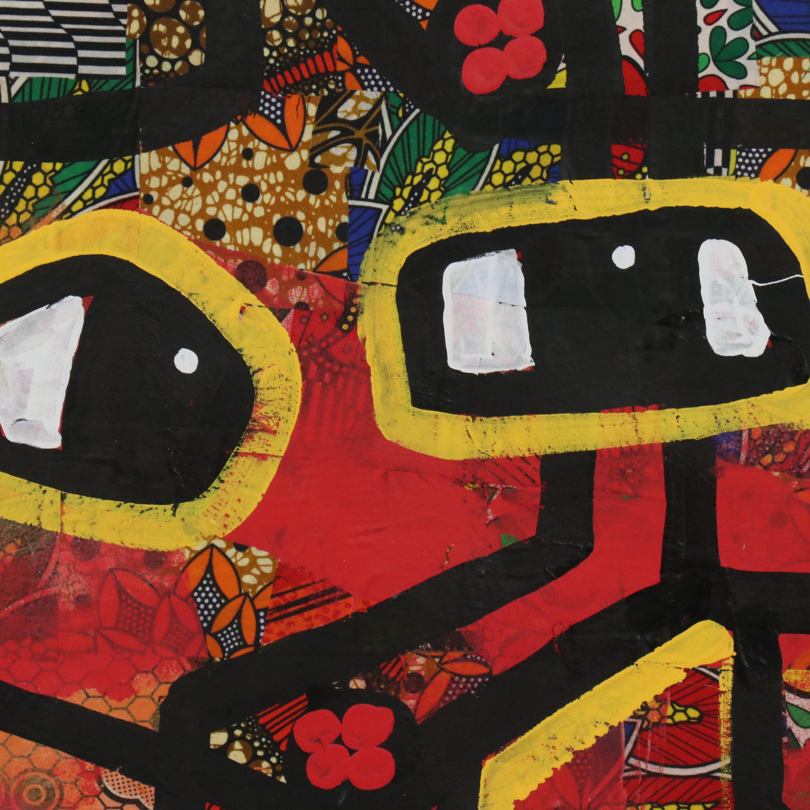 Abiola Idowu Stylized Collage Portrait "Genesis of One Love," 2024