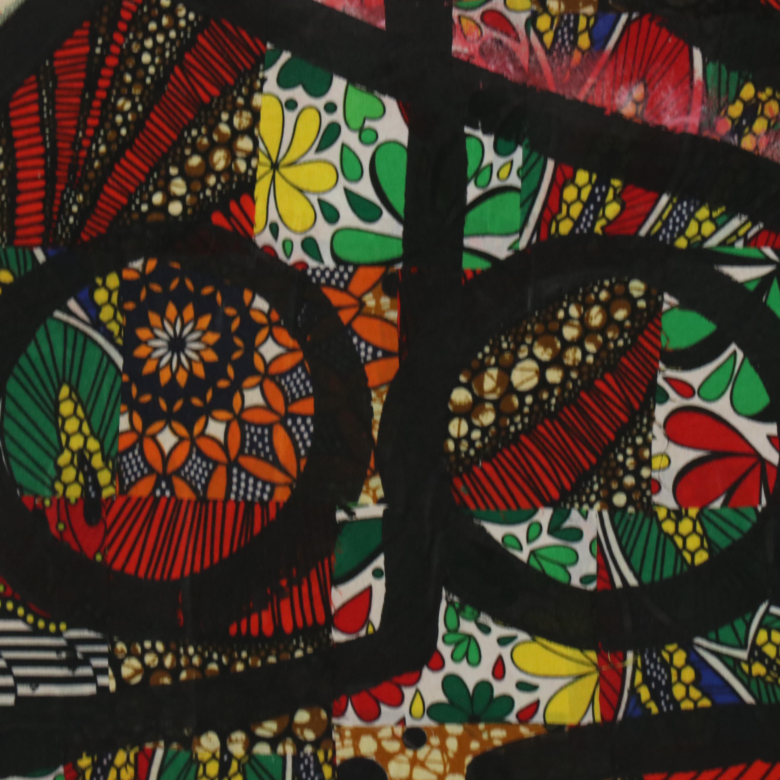 Abiola Idowu Stylized Collage Portrait "Genesis of One Love," 2024