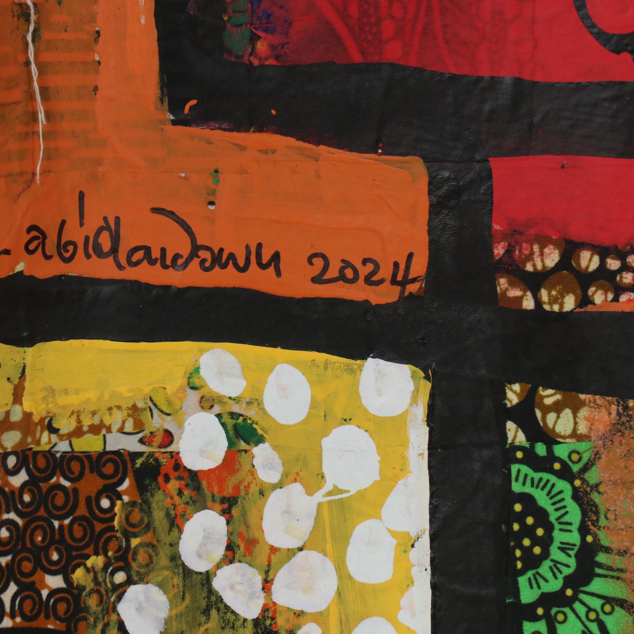 Abiola Idowu Stylized Collage Portrait "Genesis of One Love," 2024