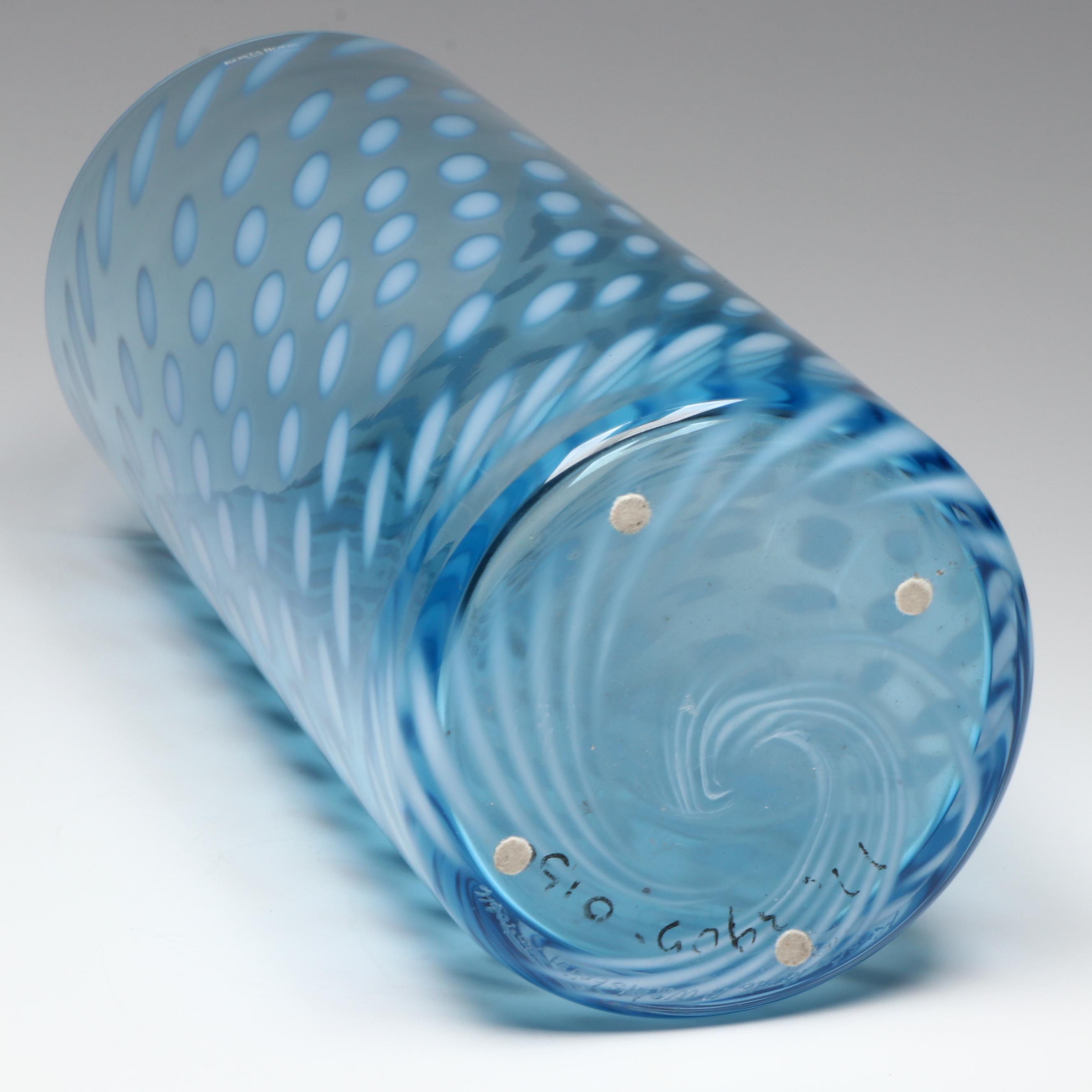 Ann Wahlstrom for Kosta Boda Blue Art Glass Vase