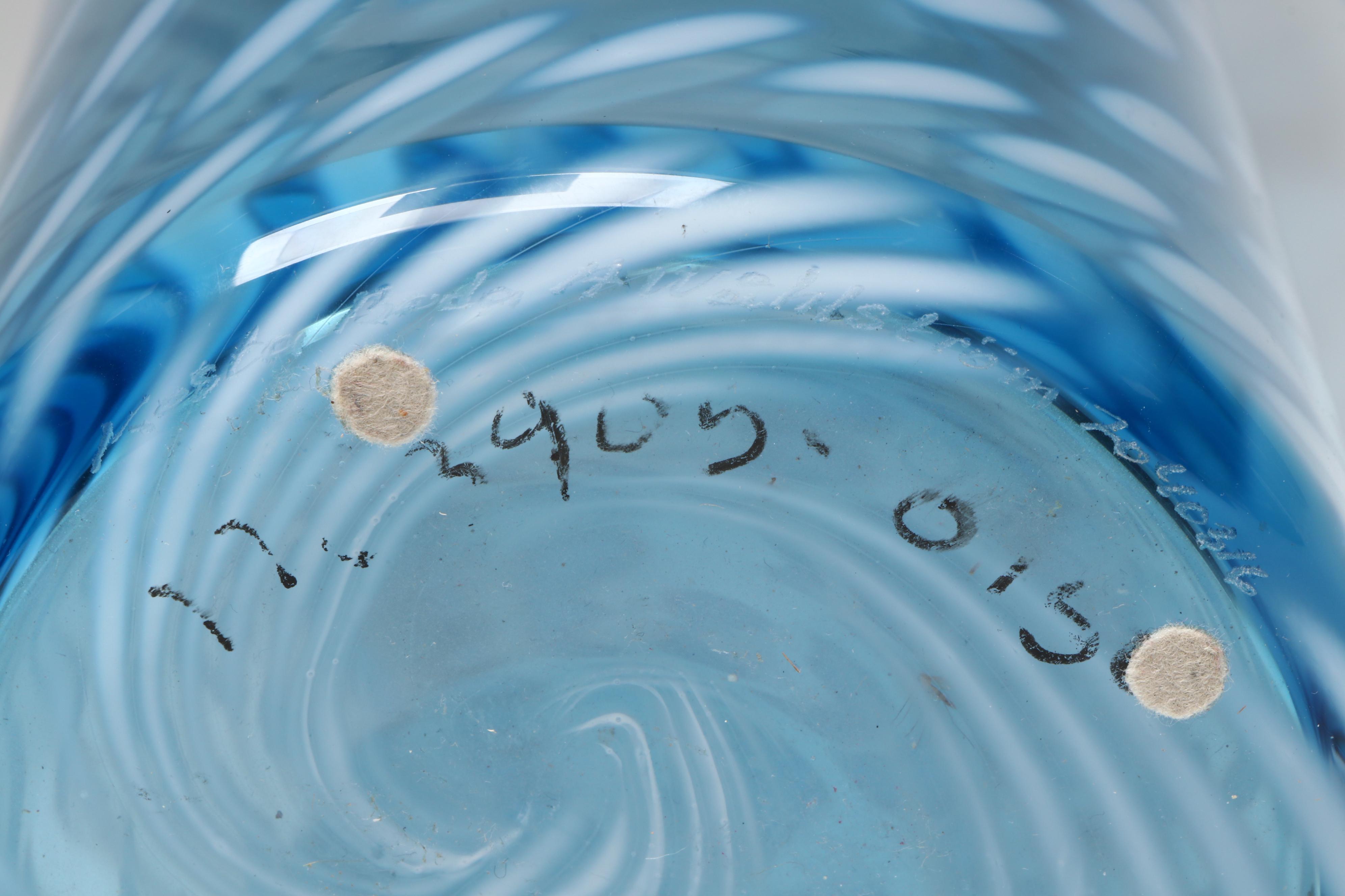 Ann Wahlstrom for Kosta Boda Blue Art Glass Vase