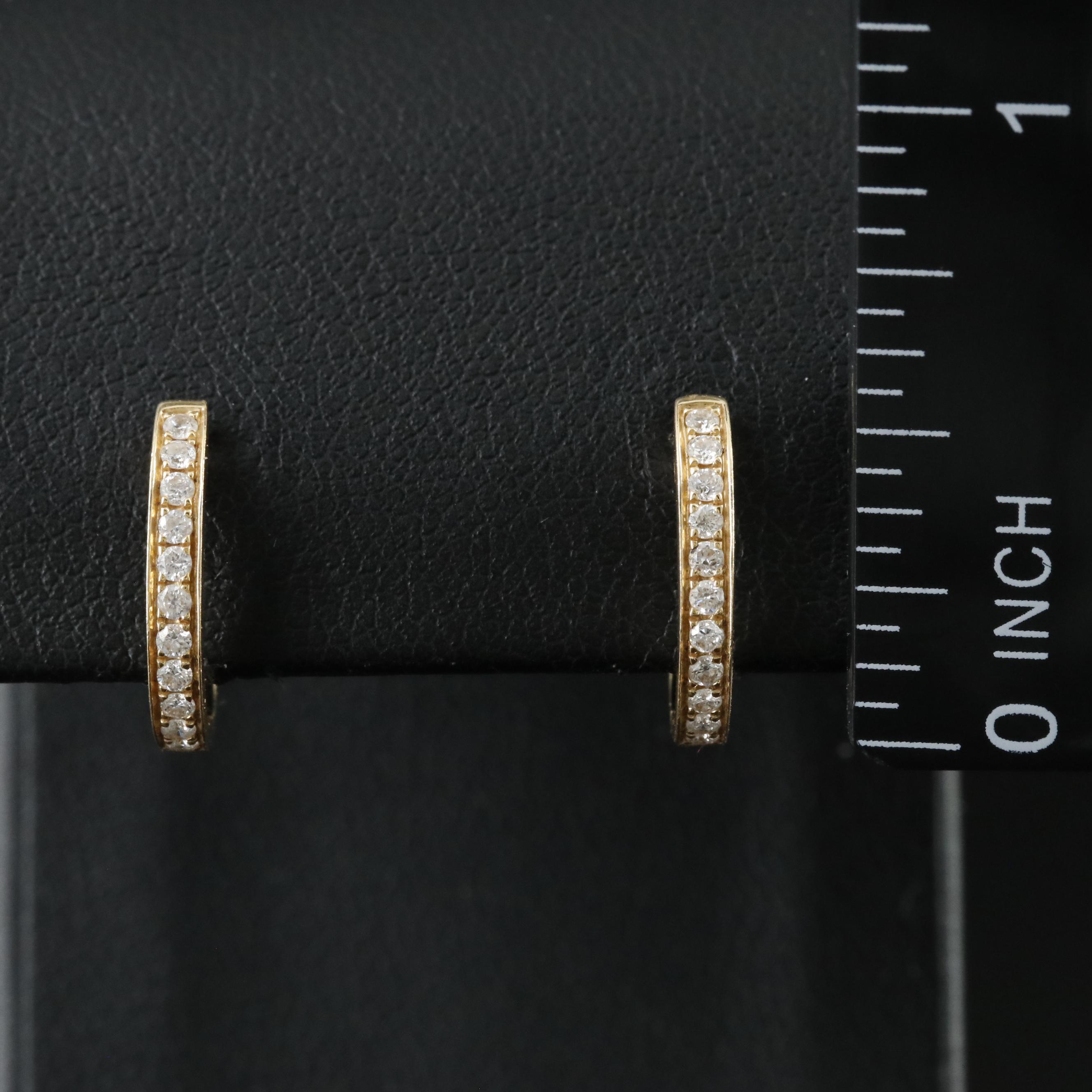 18K 0.27 CTW Diamond Hoop Earrings