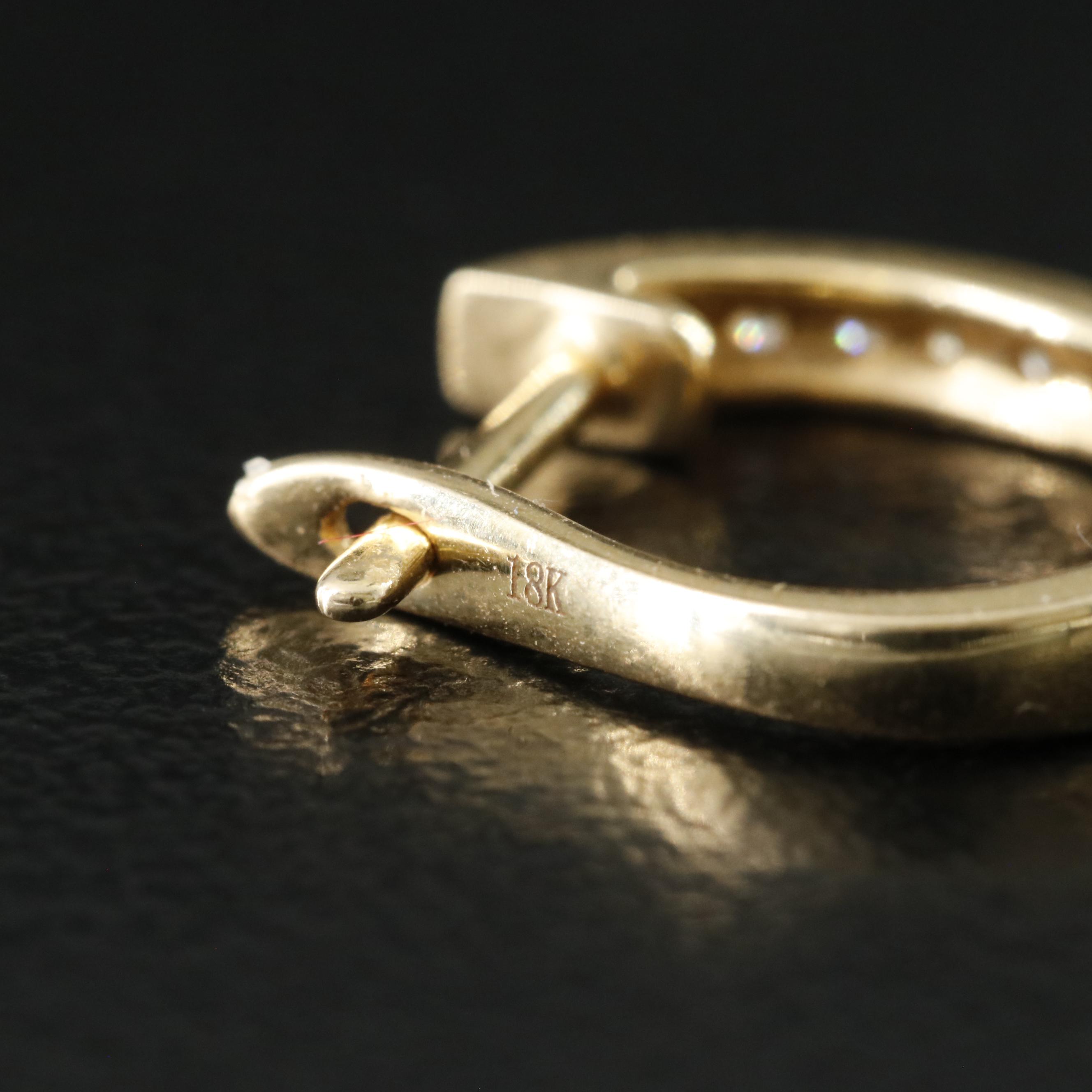 18K 0.27 CTW Diamond Hoop Earrings