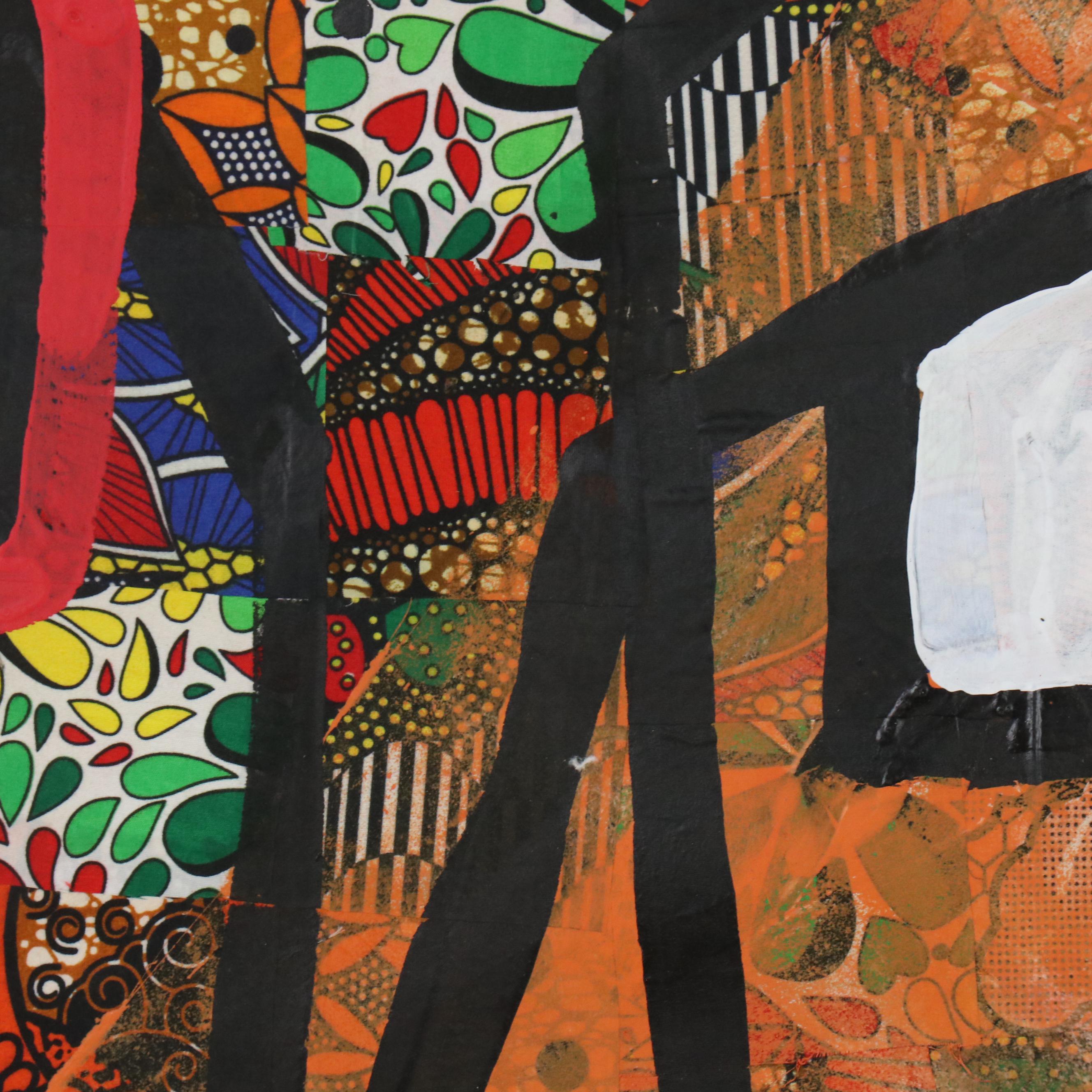 Abiola Idowu Stylized Collage Portrait "Genesis of Affection" 2024