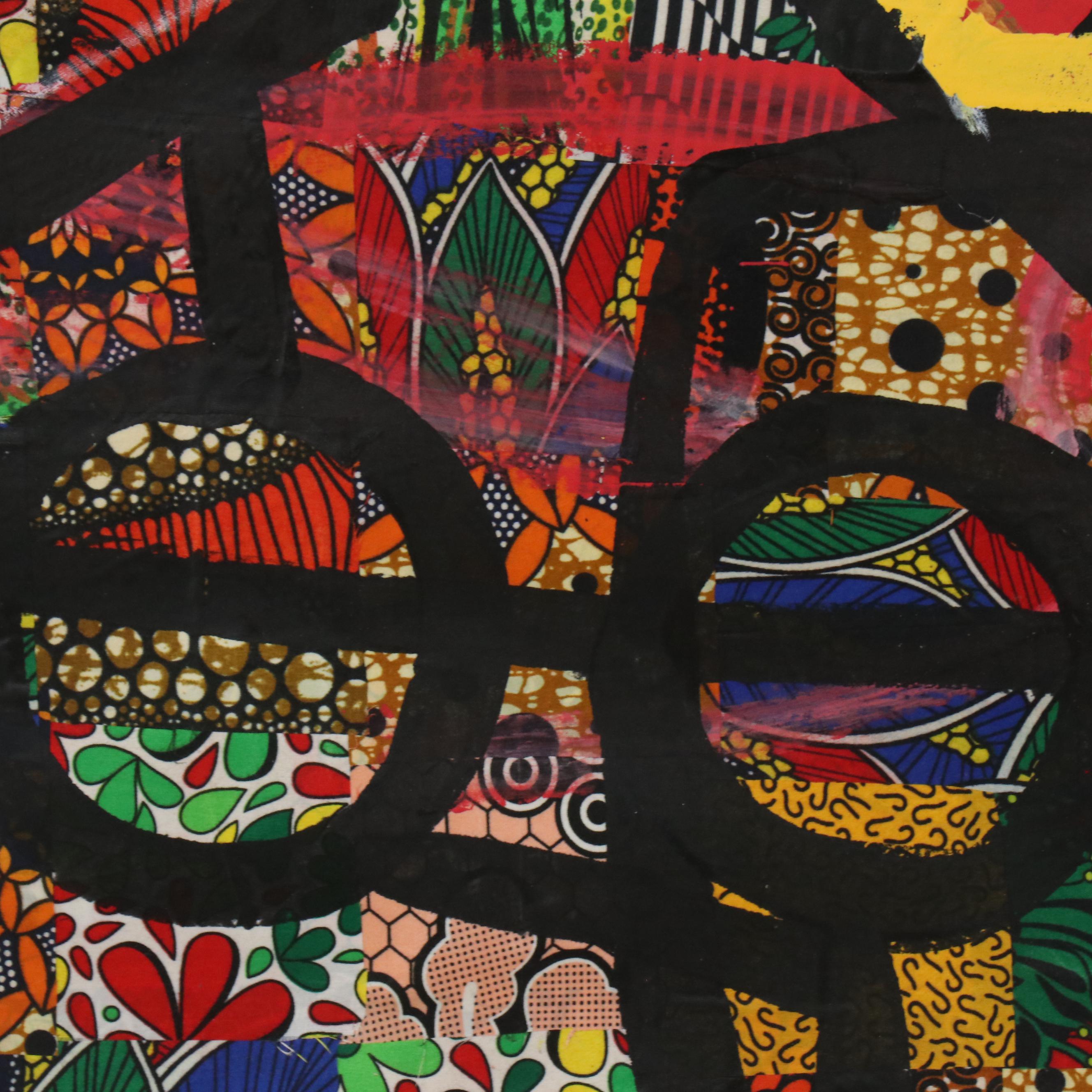 Abiola Idowu Stylized Collage Portrait "Genesis of Affection" 2024