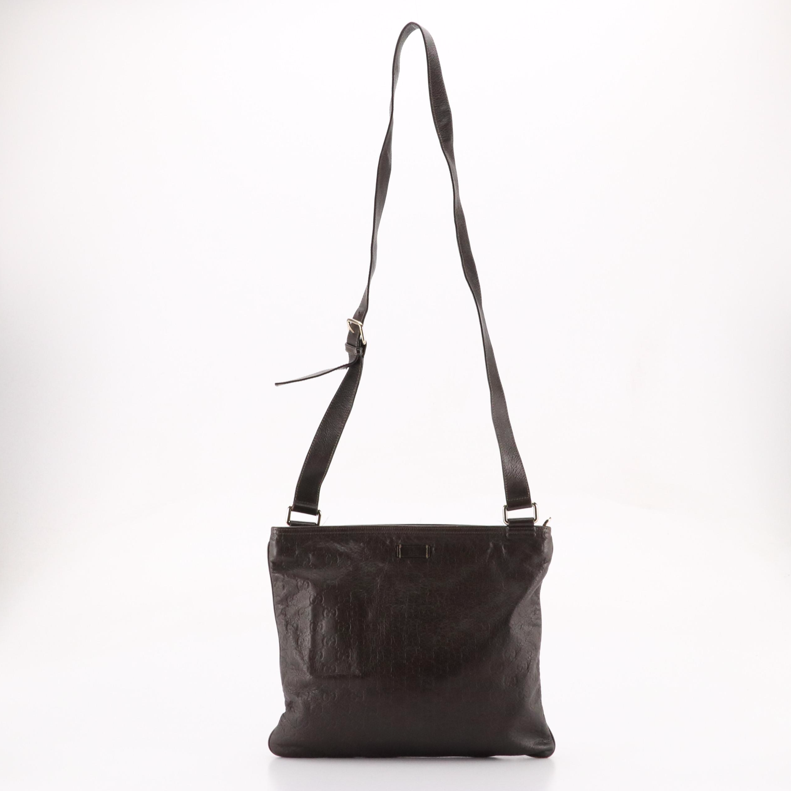 Gucci Brown Guccissima Grain Leather Crossbody Bag