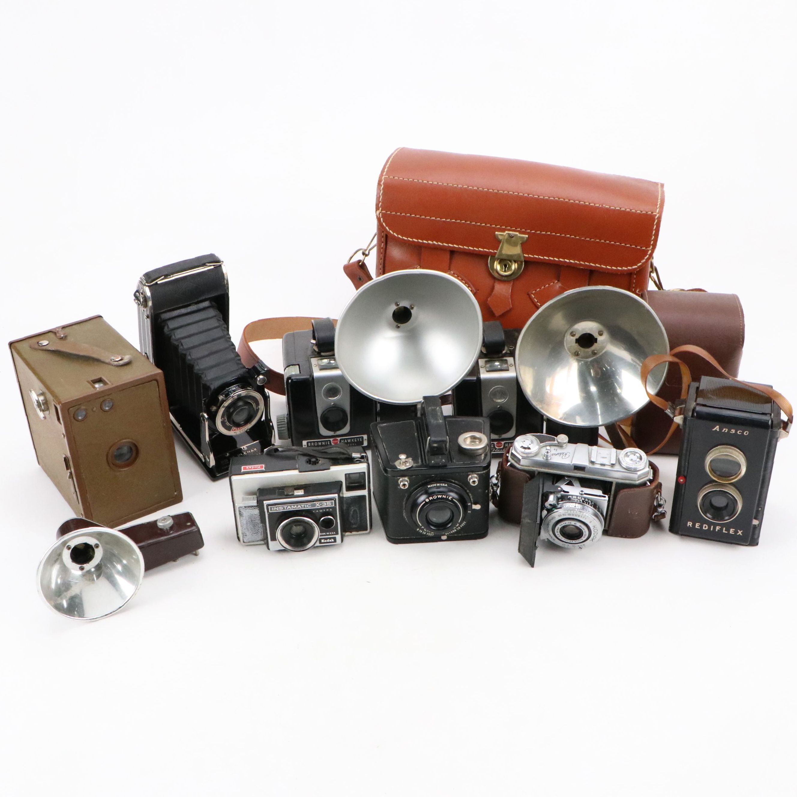 Agfa Ansco "Antar 2A Vogue" Box Camera, Kodak Brownie Hawkeyes, and More Cameras