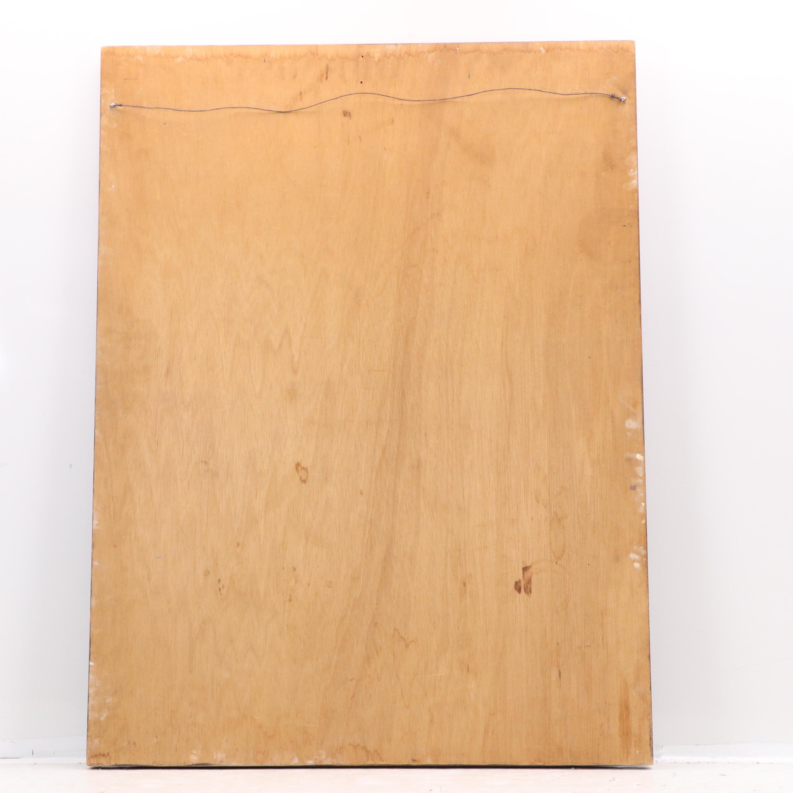 Dimensional Mixed Media Painting of Standing Nude