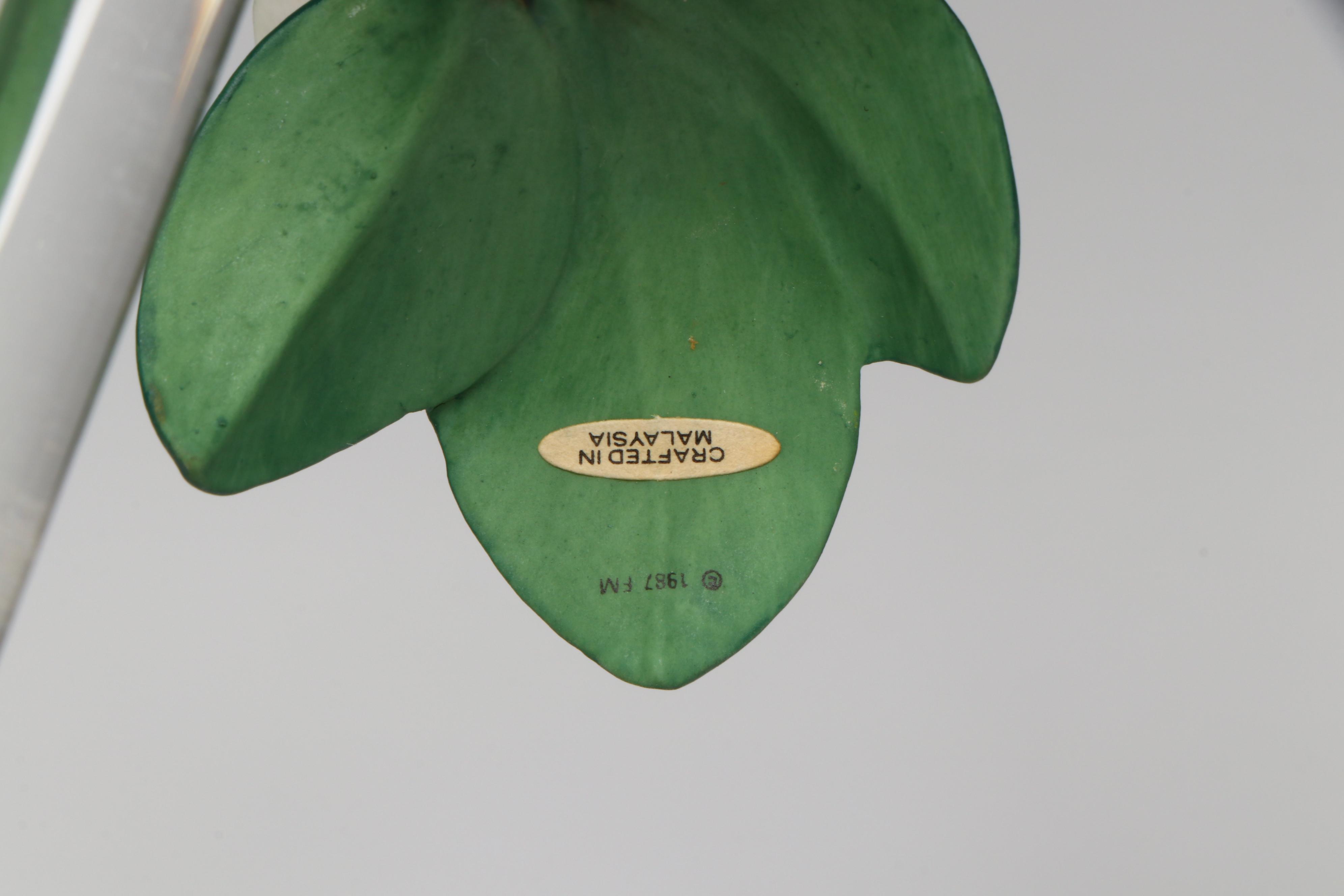 Franklin Mint Tropical Birds of Paradise Porcelain Figures on Glass Base