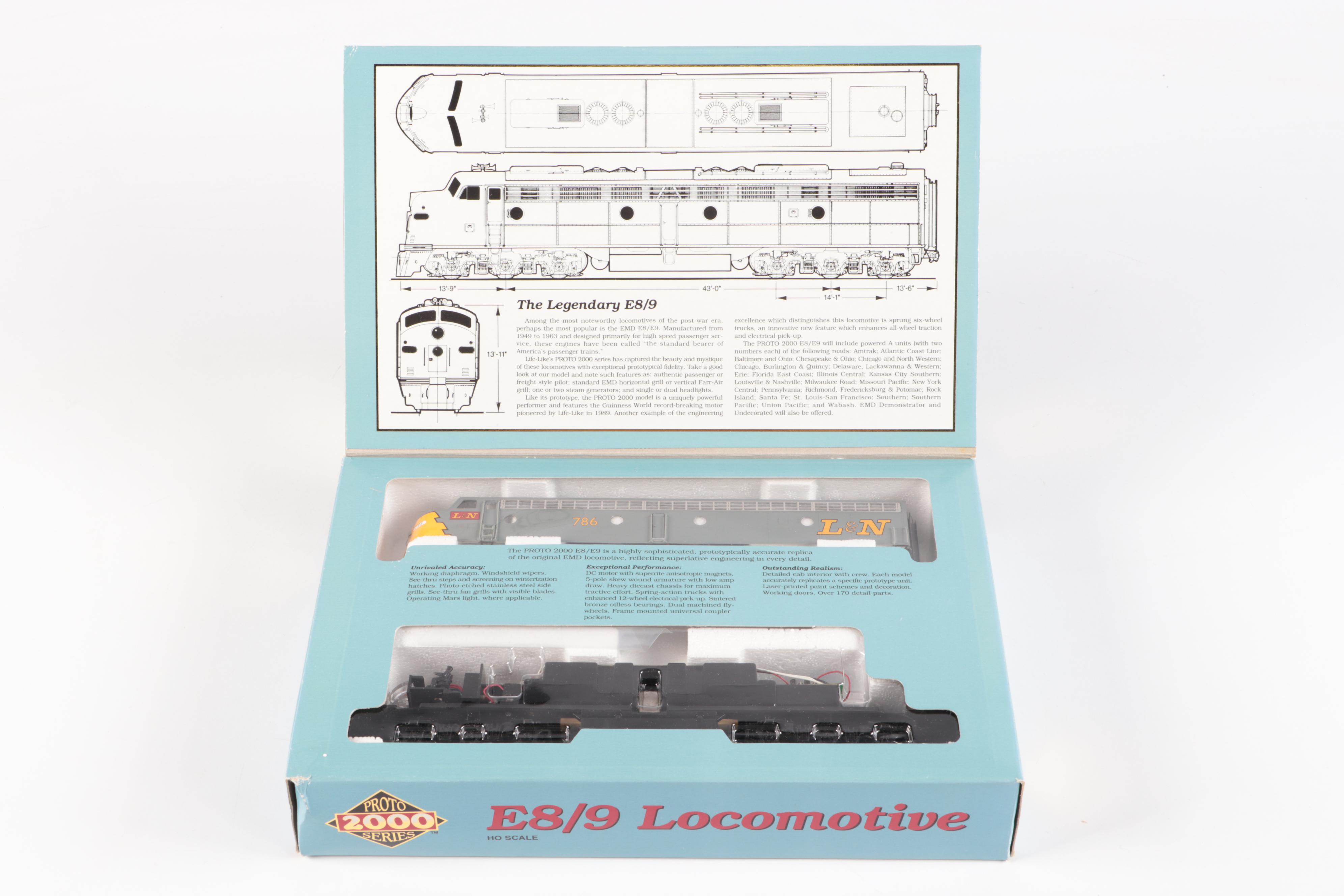 Proto Series 2000 E8/9 Locomotive with Bachmann "Spectrum" and More Train Cars