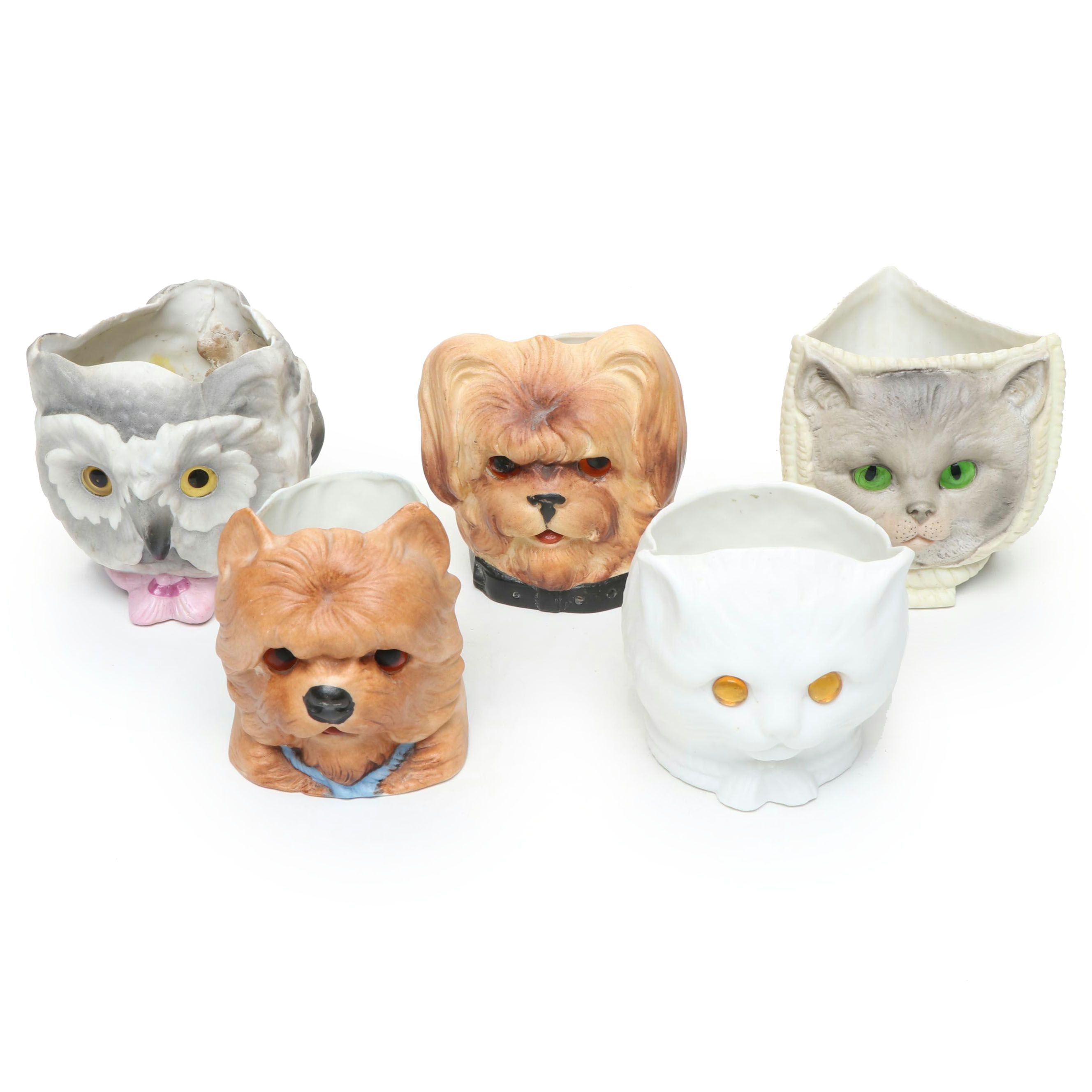 Krister Three-Sided Owl Face & Other Ceramic Pet Fairy Lamps